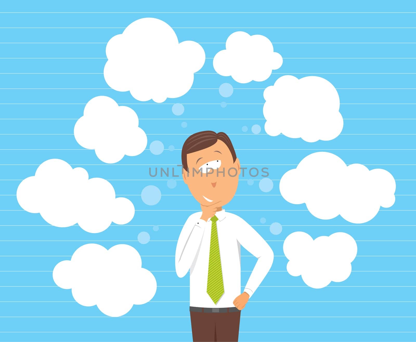 Businessman considering options