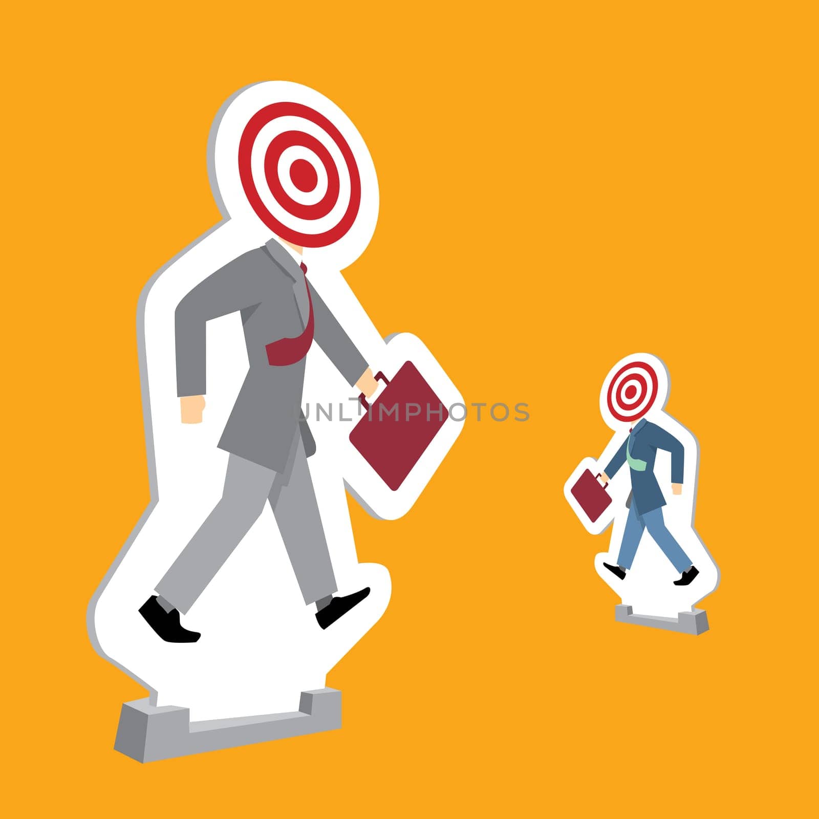 Businessmen standing as targets