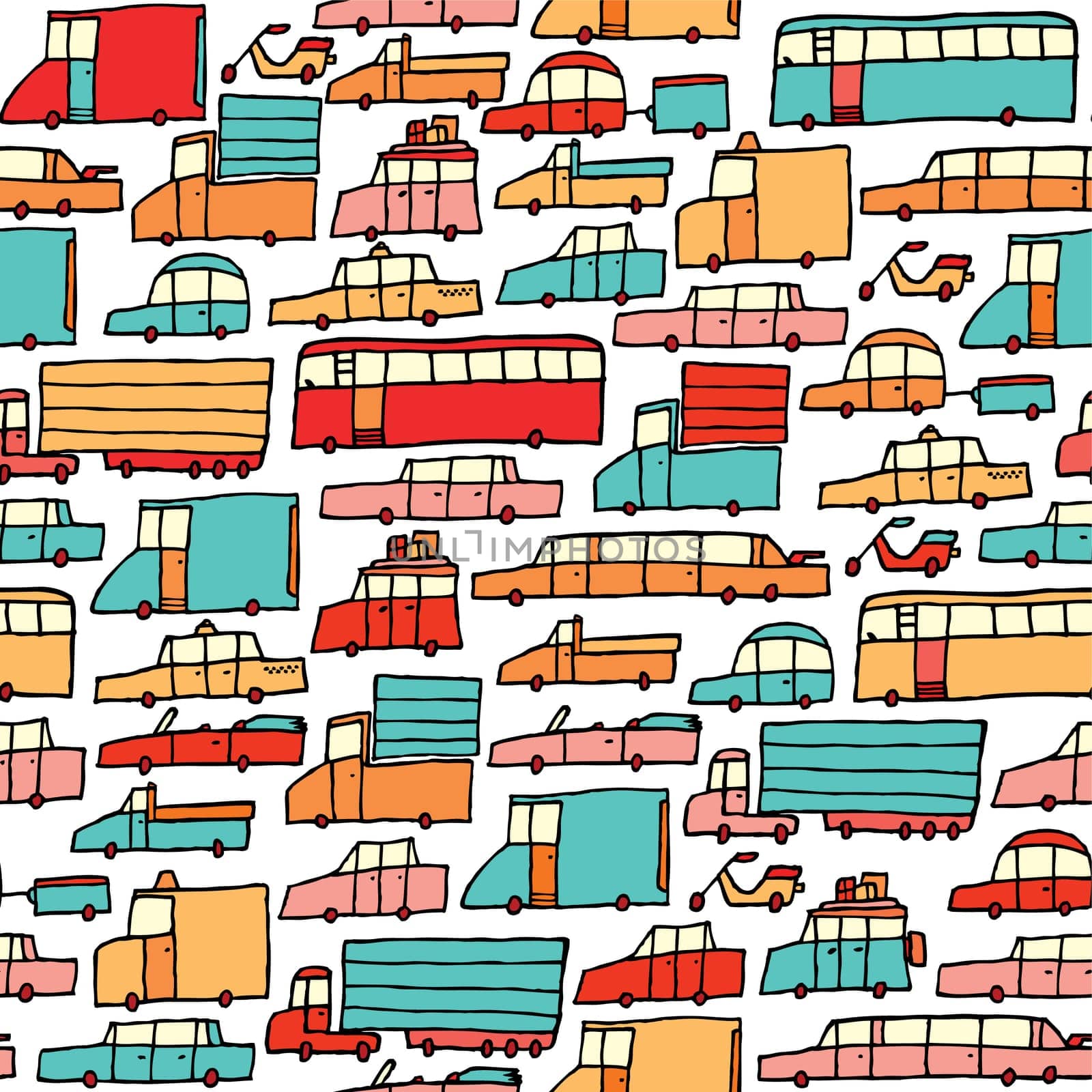 Cartoon cars seamless pattern