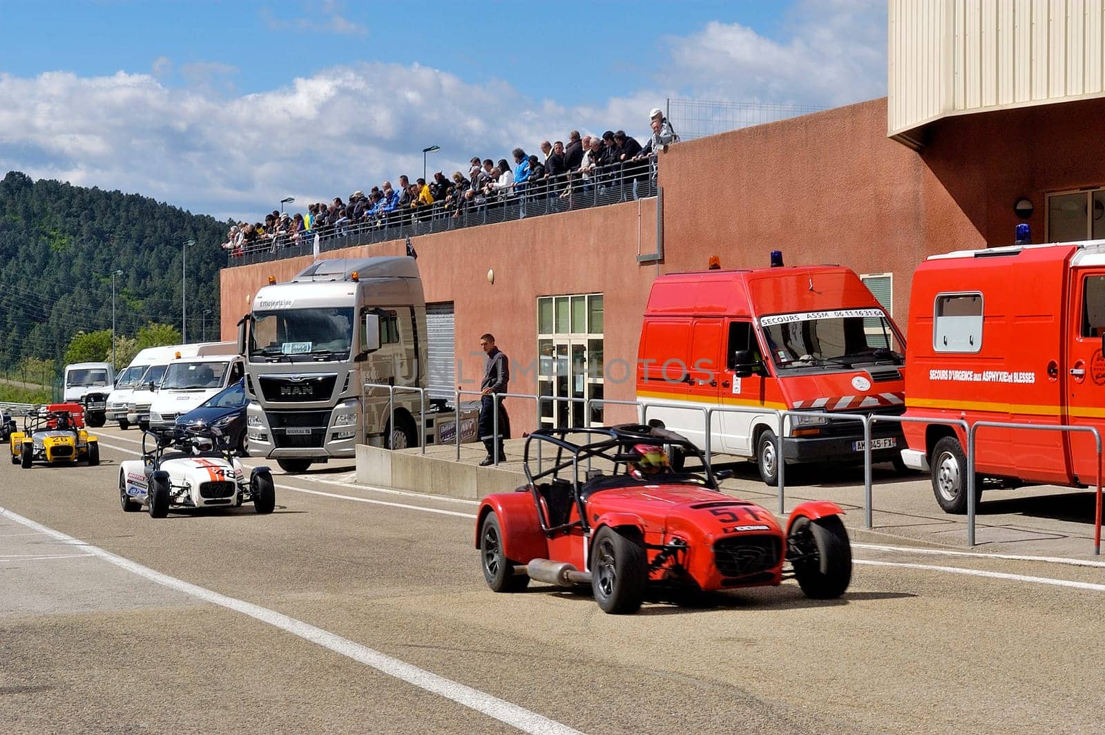 chases of Caterham on the circuit of the Cevennes with Ales in the French department of Gard the May 24th and 25th, 2013. On the circuit