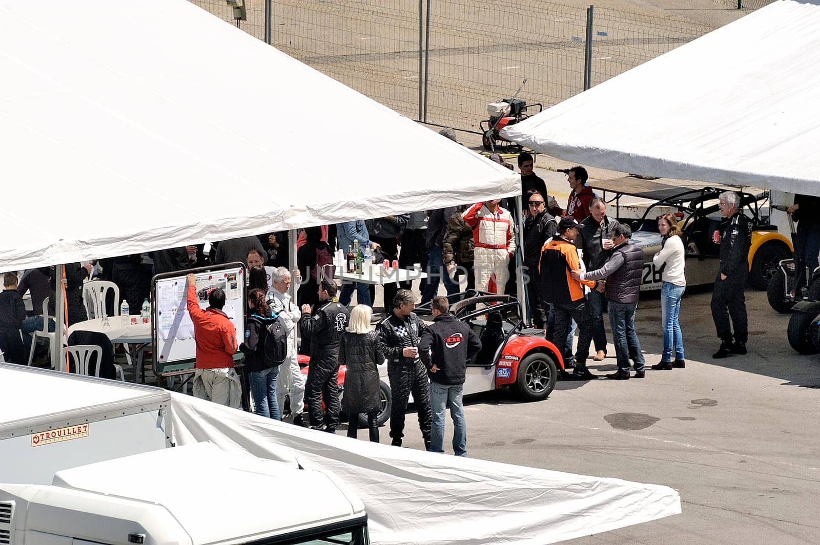 chases of Caterham on the circuit of the Cevennes with Ales in the French department of Gard the May 24th and 25th, 2013. The Caterham stands