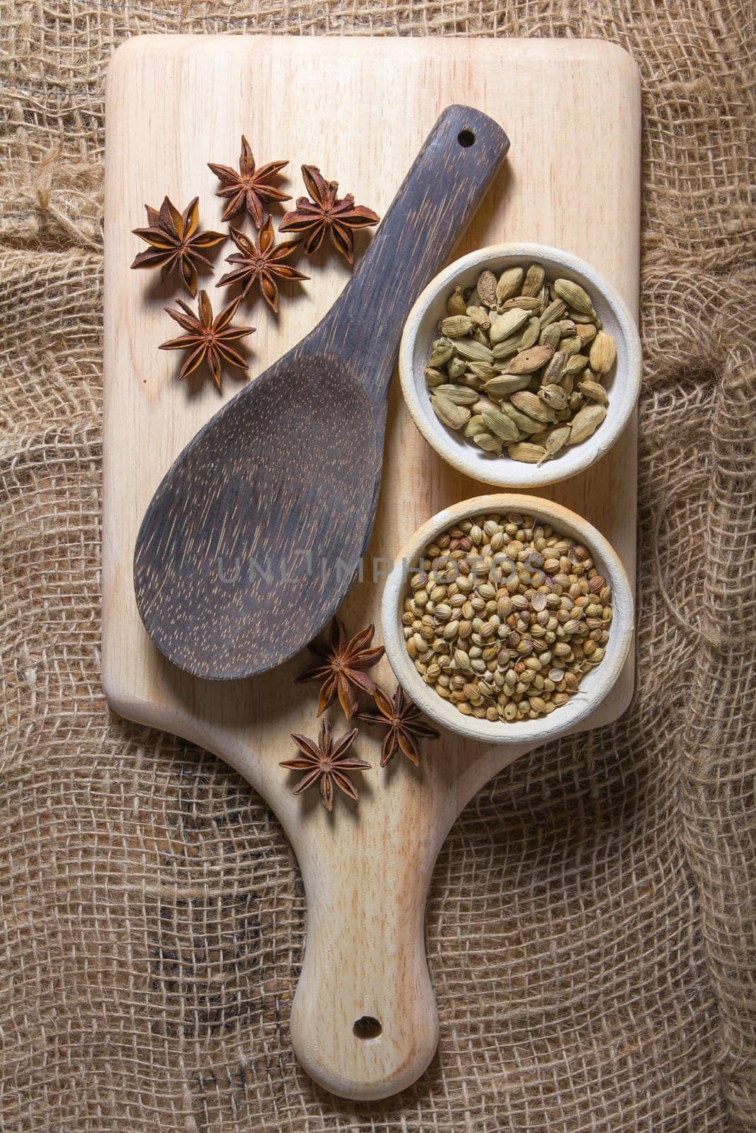 Cooking ingredients,spices on wooden table