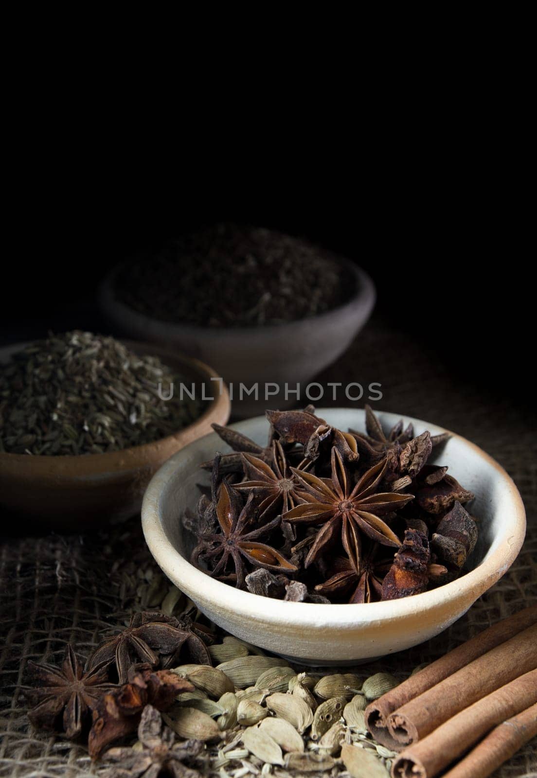 Cooking ingredients,spices on wooden table