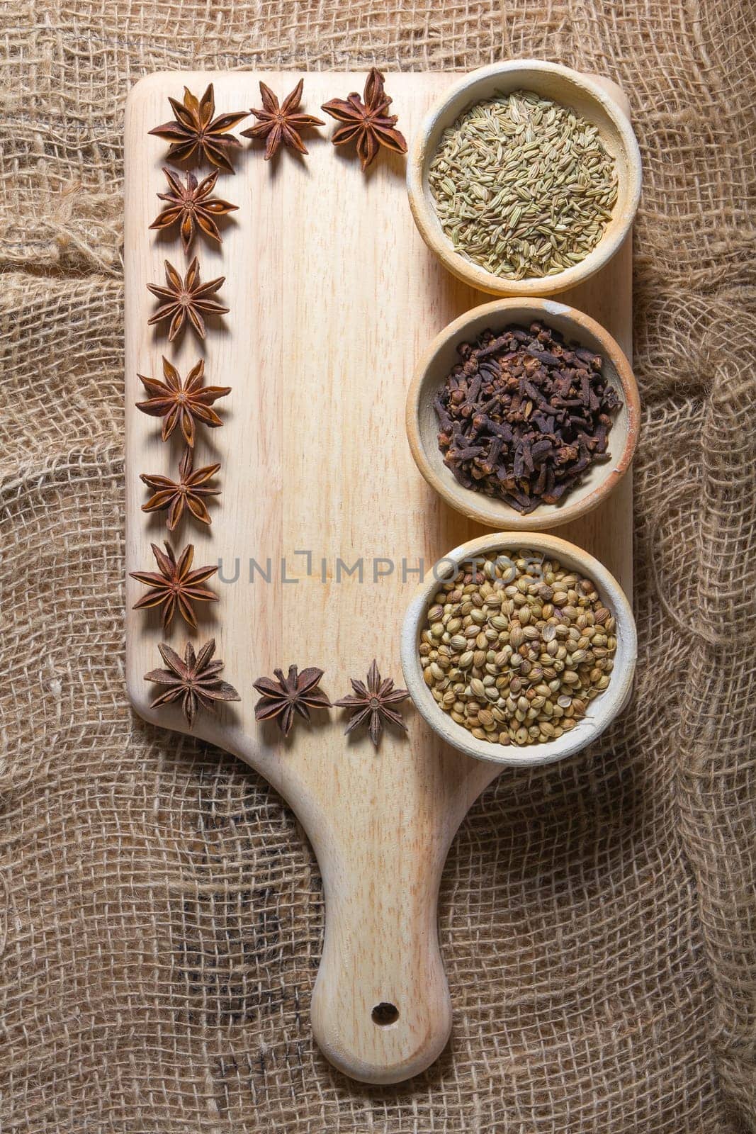 Cooking ingredients,spices on wooden table