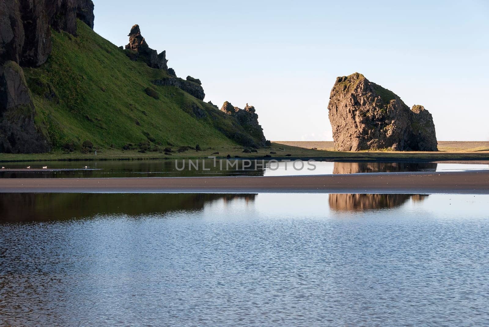 sea and rocks on the lagoon of Vik in Iceland