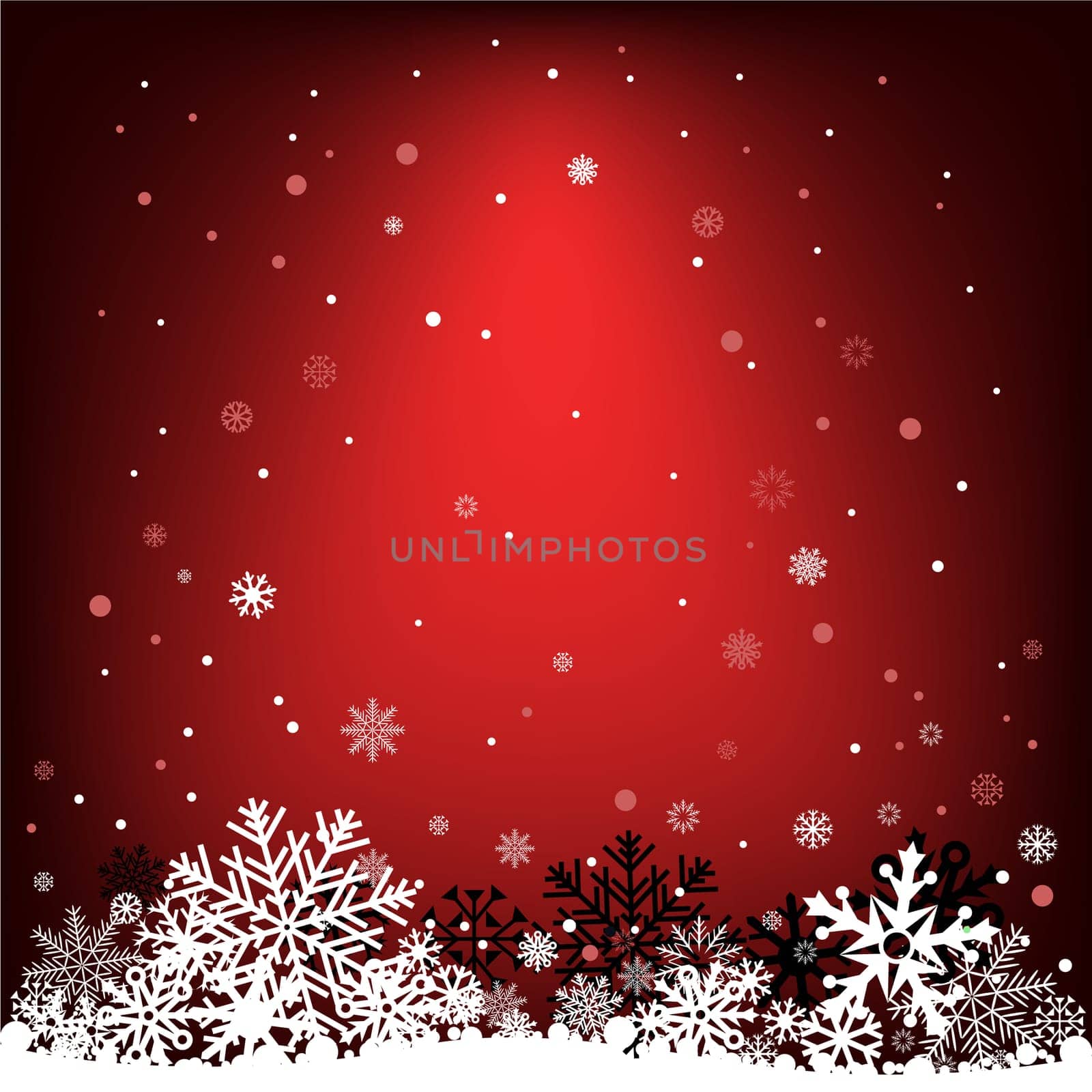 The white snow on the dark red mesh background, winter theme. No transparent objects