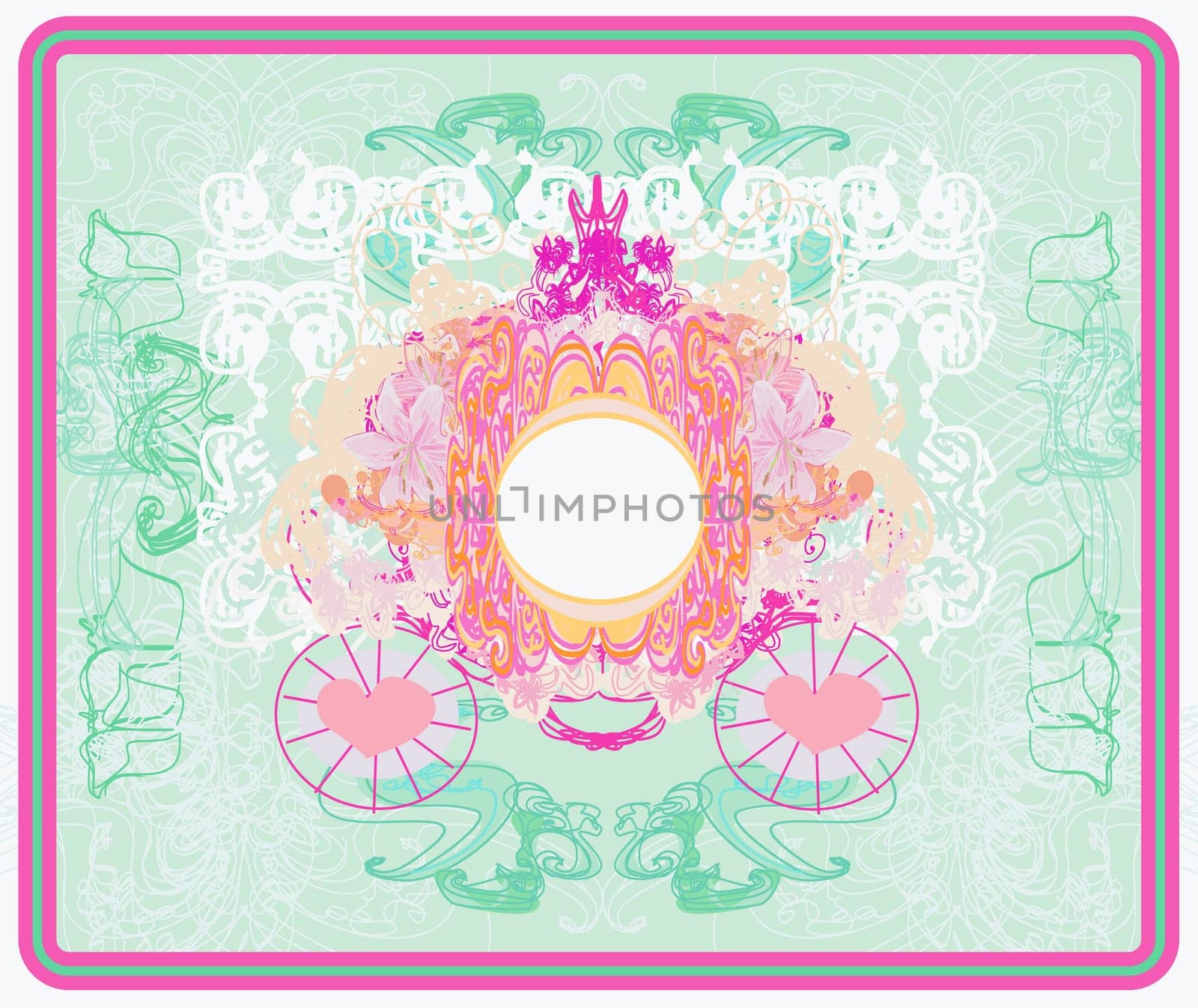 vintage floral carriage invitation