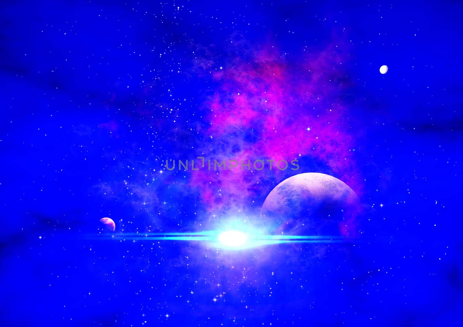 Far-out planets in a space against stars. "Elements of this image furnished by NASA""."
