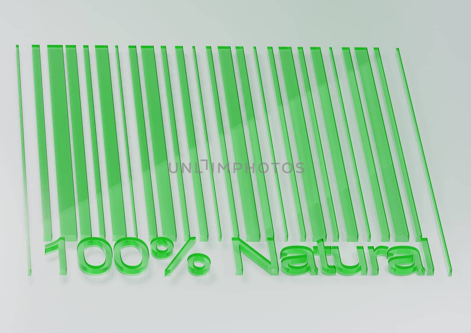100 percent Natural barcodes isolated on white