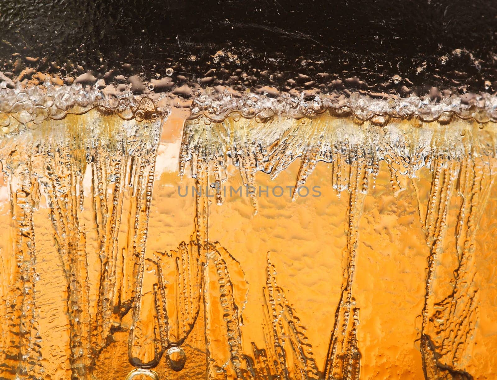Ice crystals from chilled coffee