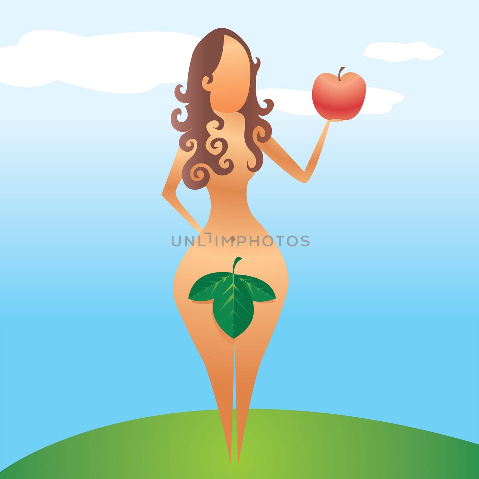 Eve offering an apple