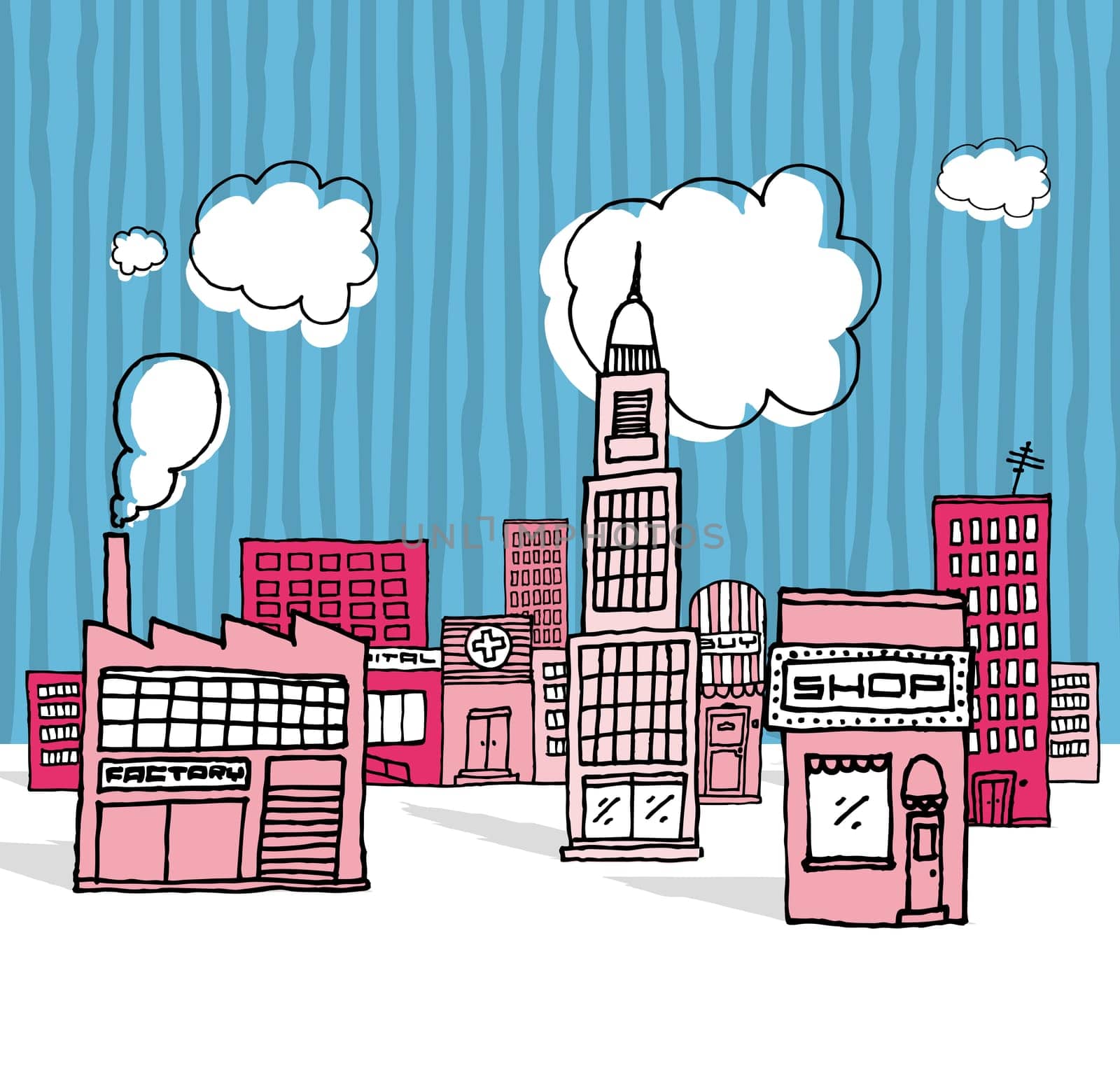 Vector cartoon city / Neighborhood