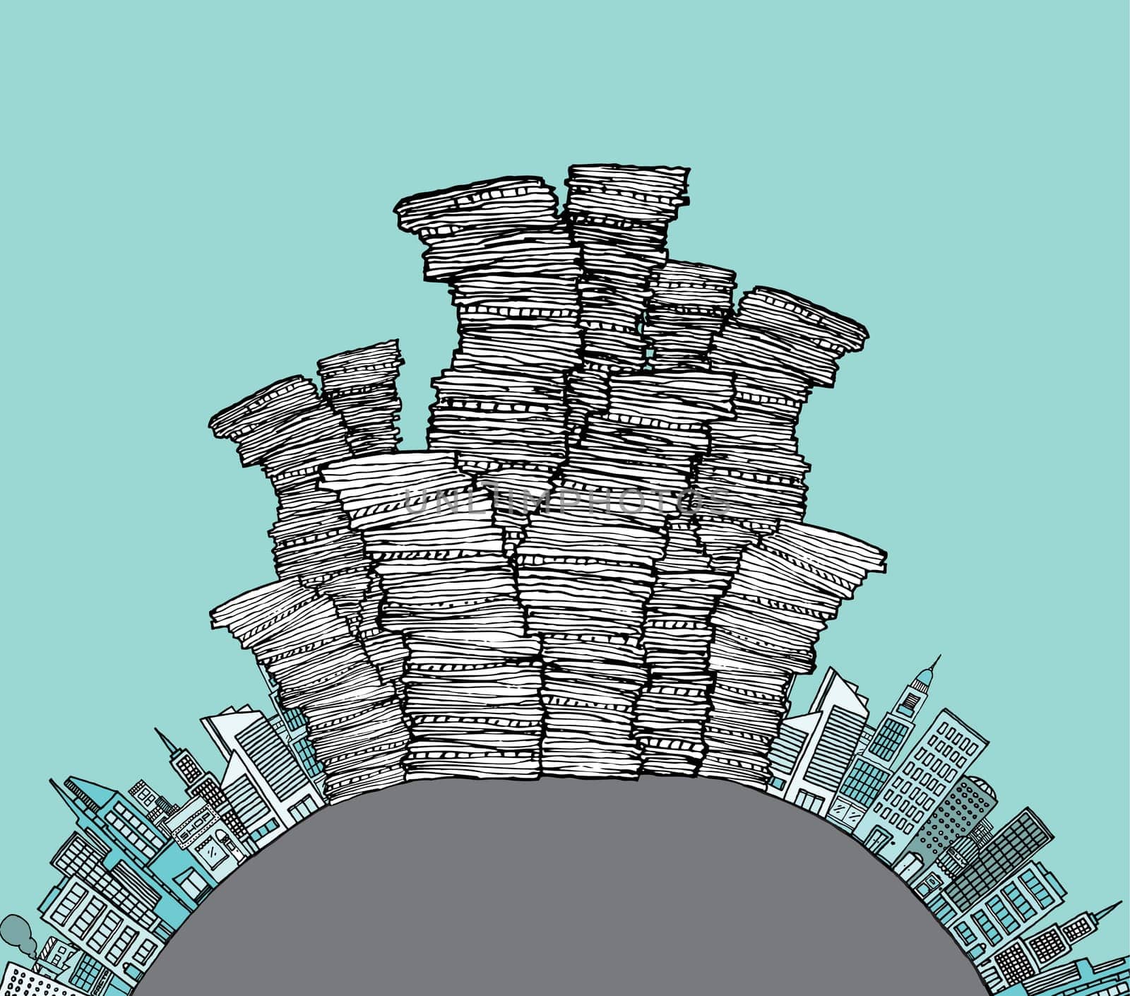 City waste / Garbage skyline