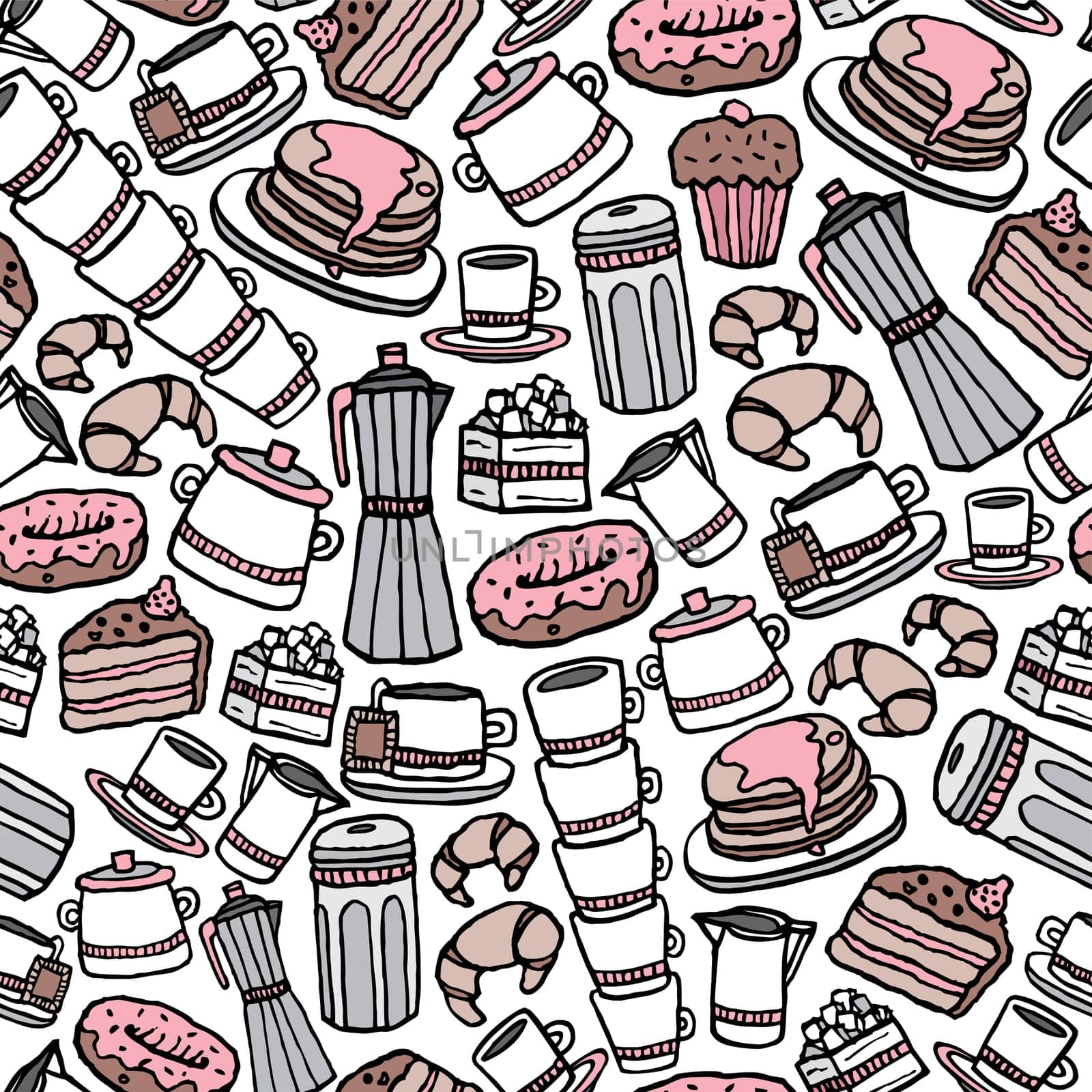 Seamless coffee pattern background