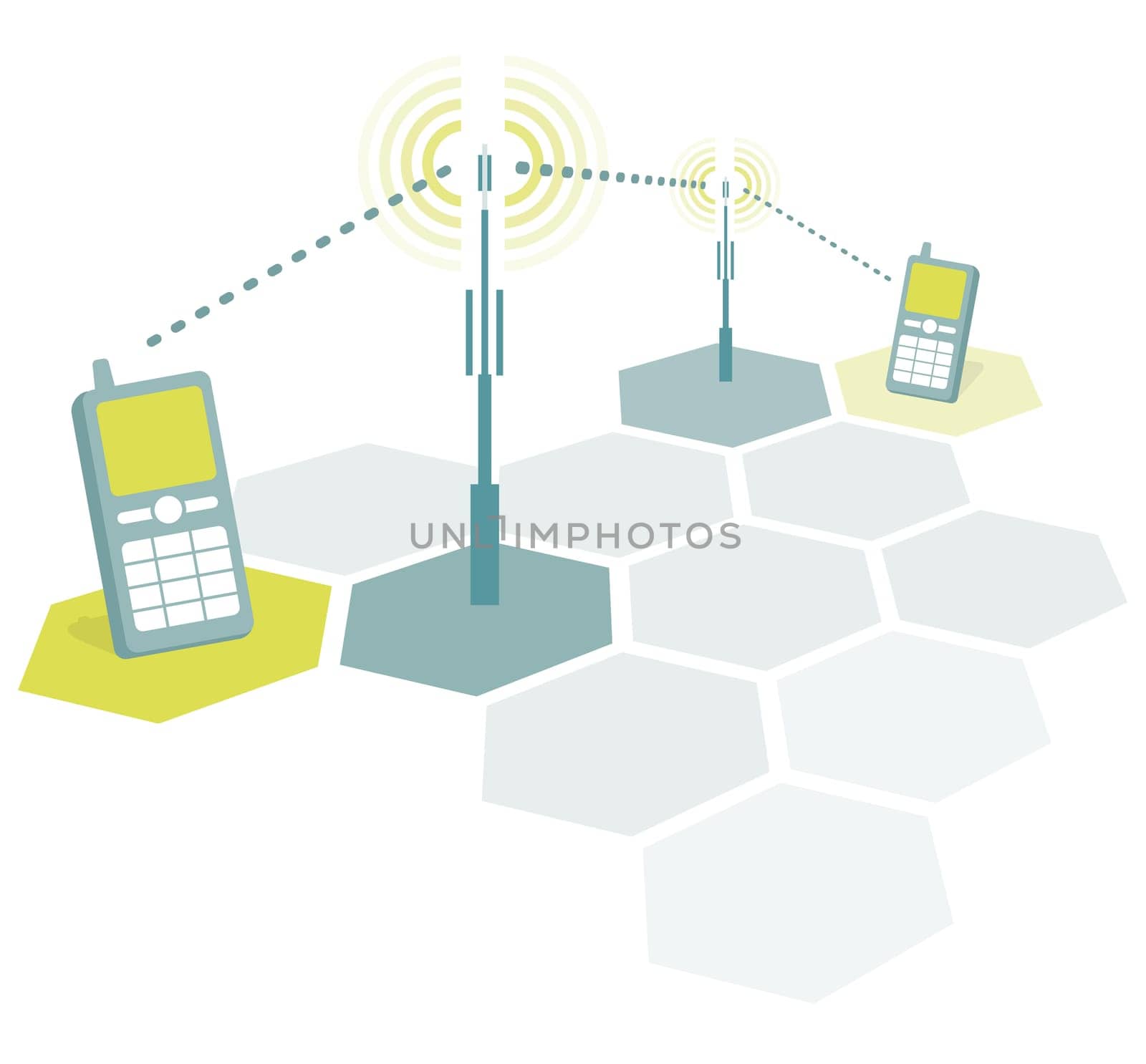 Mobile phones connecting 2