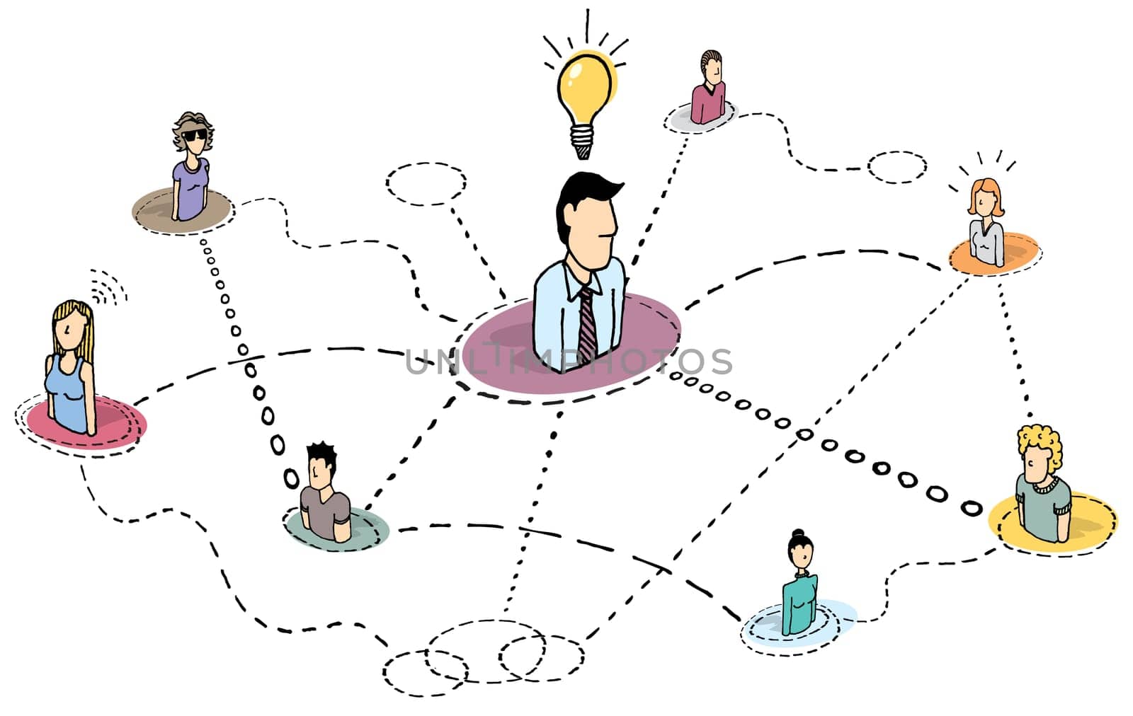 Creative thinking teamwork / Idea process or brainstorming