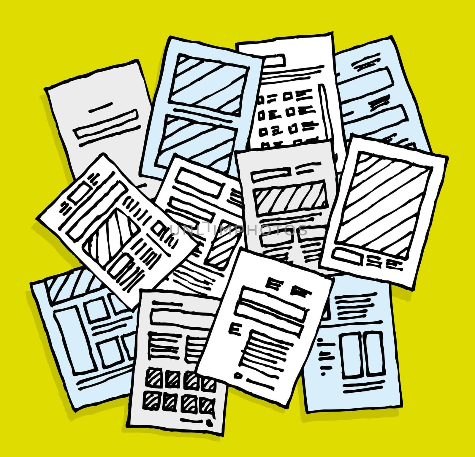 Lots of documents / Messy disorder sheets