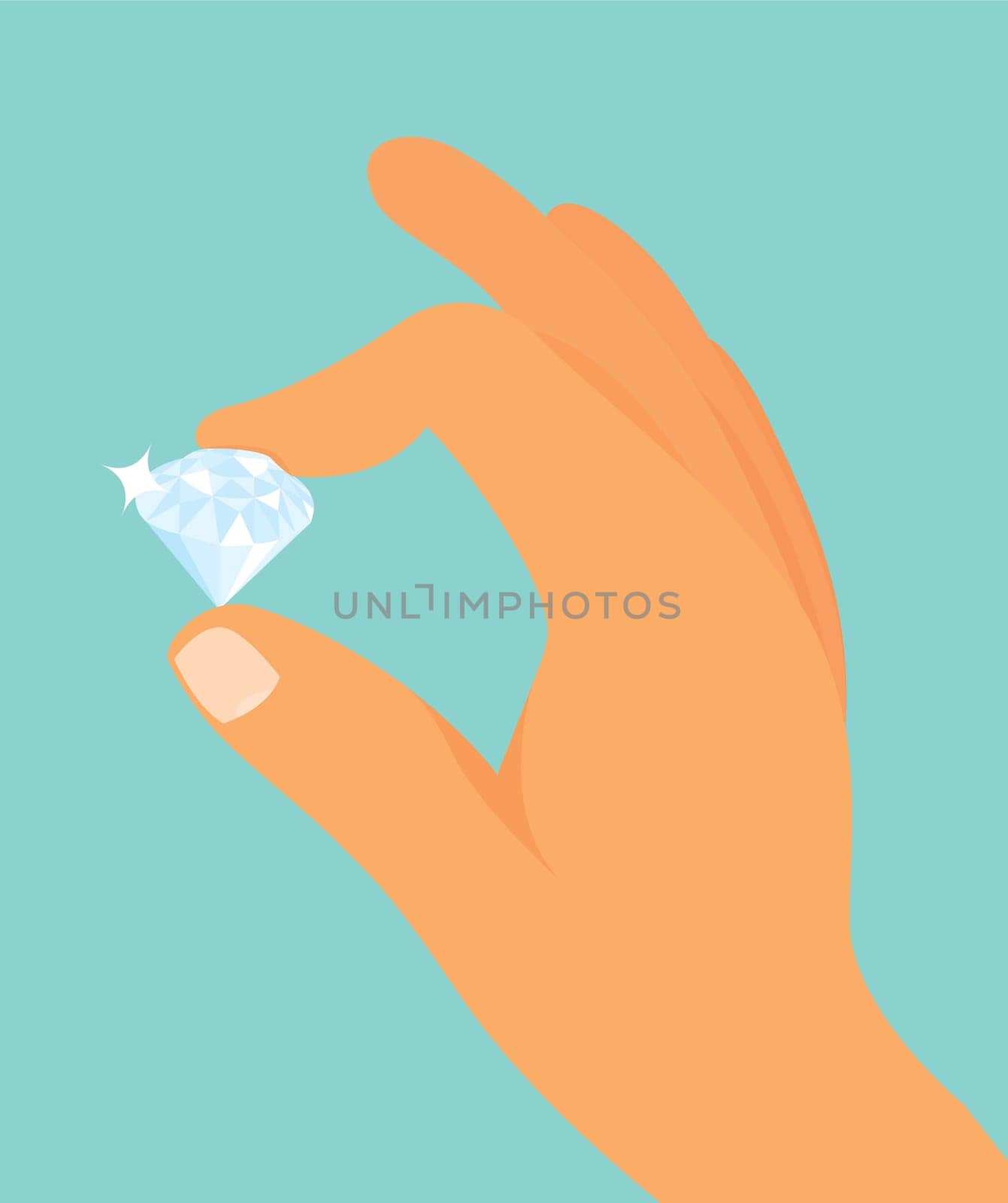 Hand holding a diamond