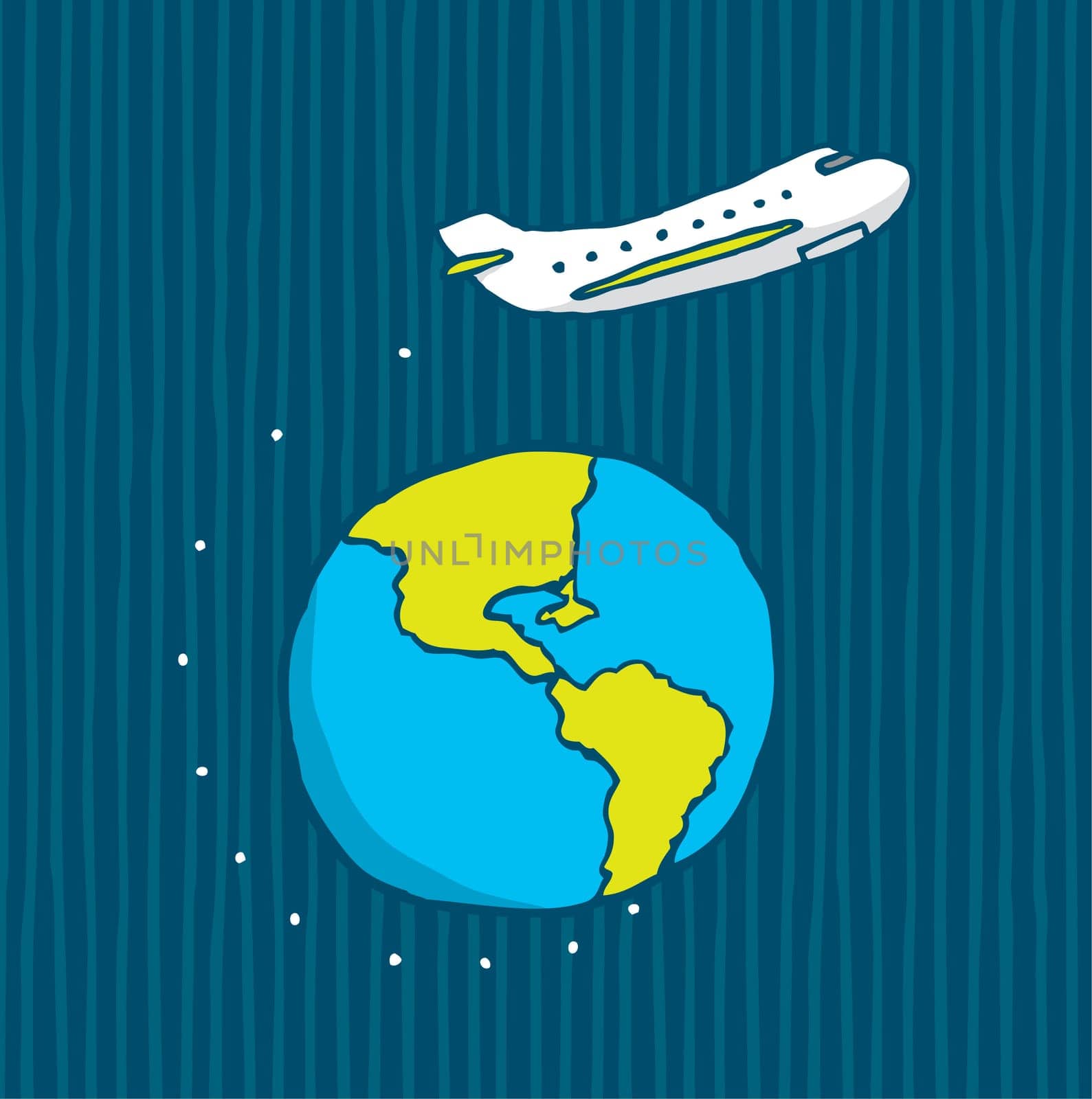 Plane flying around the world