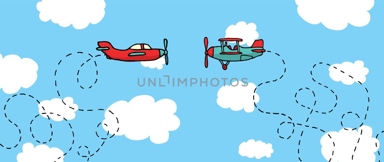 Aerial Dogfight / Cartoon planes in battle