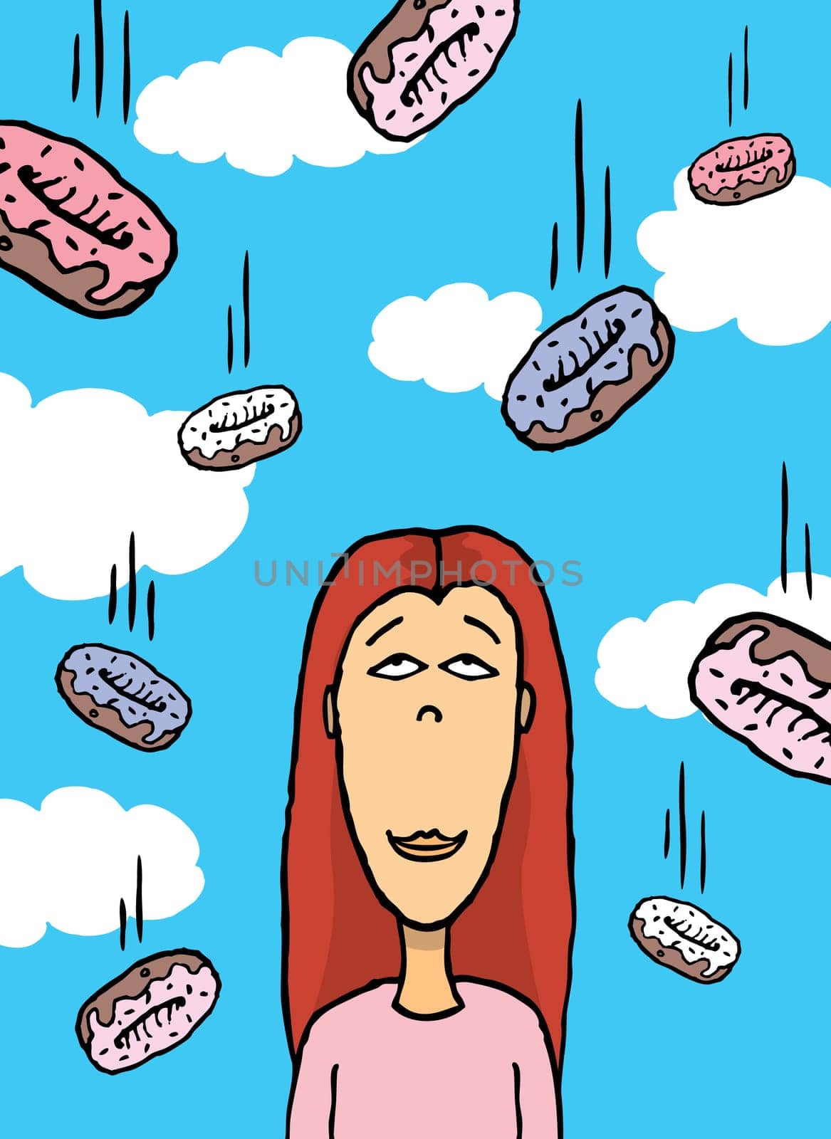 Girl in donut rain