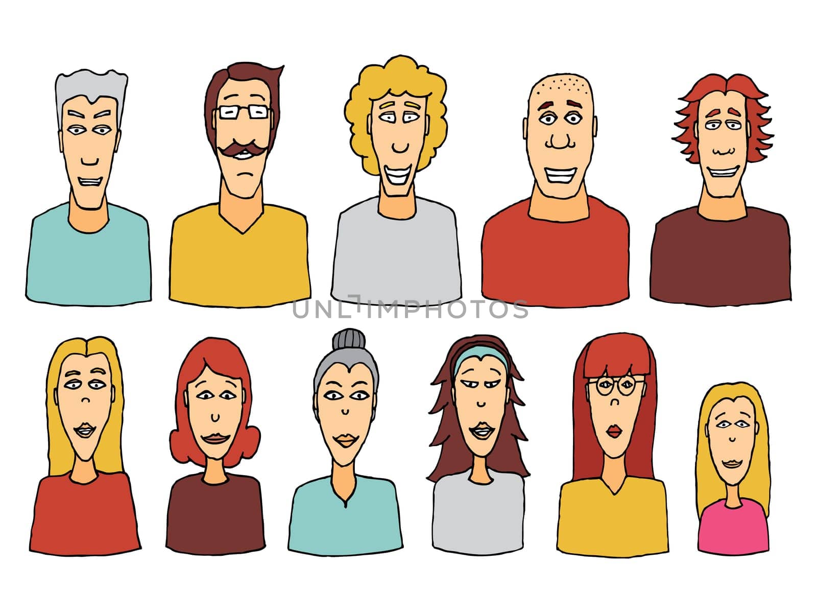Cartoon character set / Vector people icon