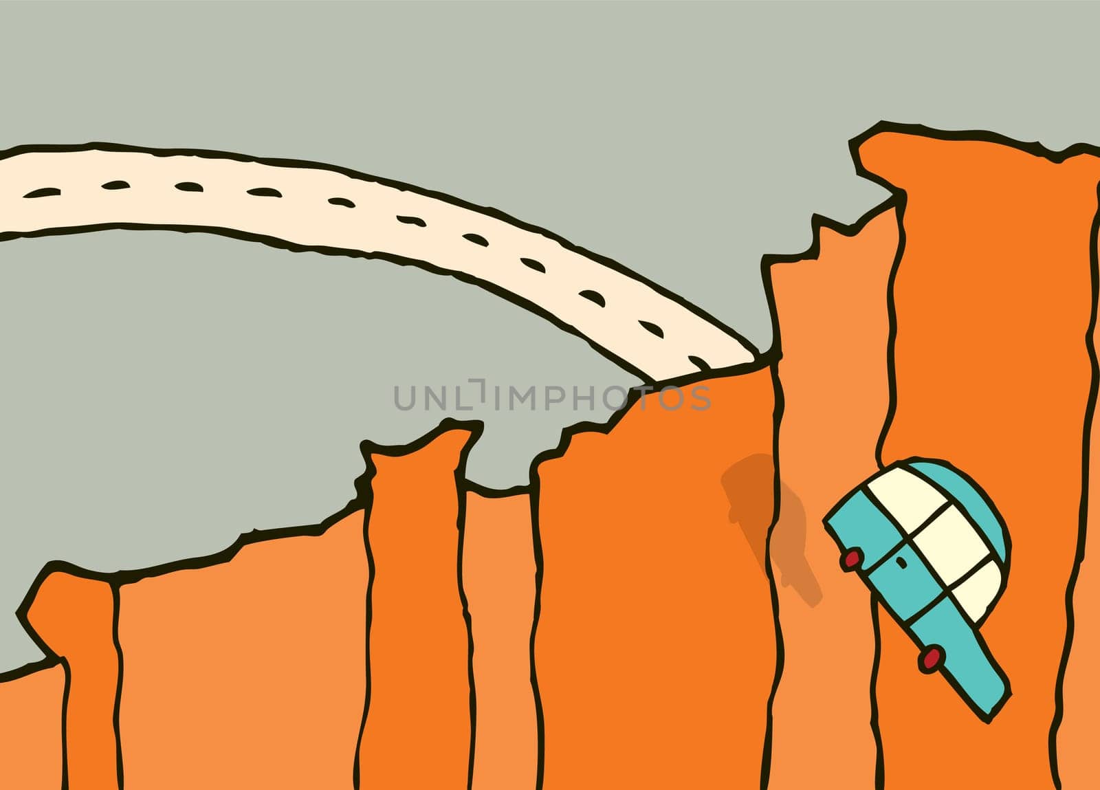 Falling car / Jumping off a cliff