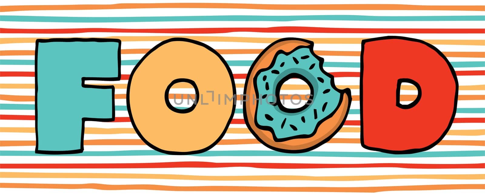 Colorful donut in food