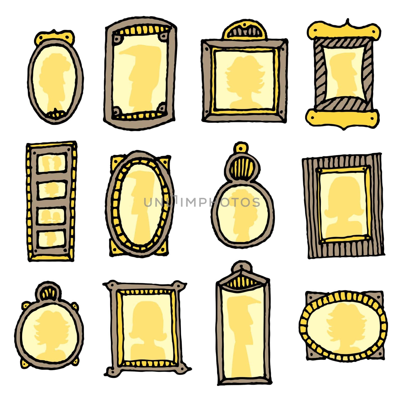 Retro cartoon picture frames