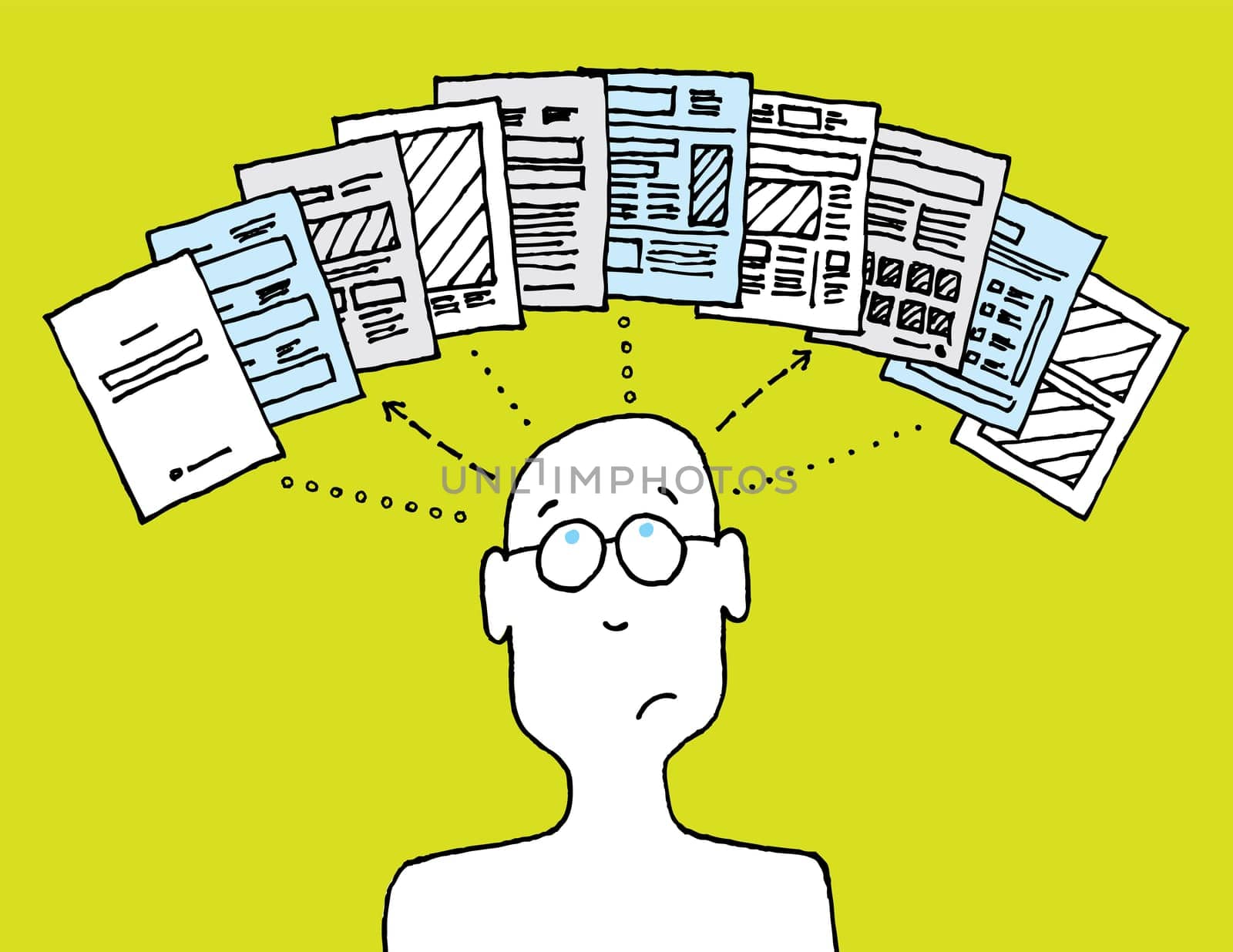 User managing documents