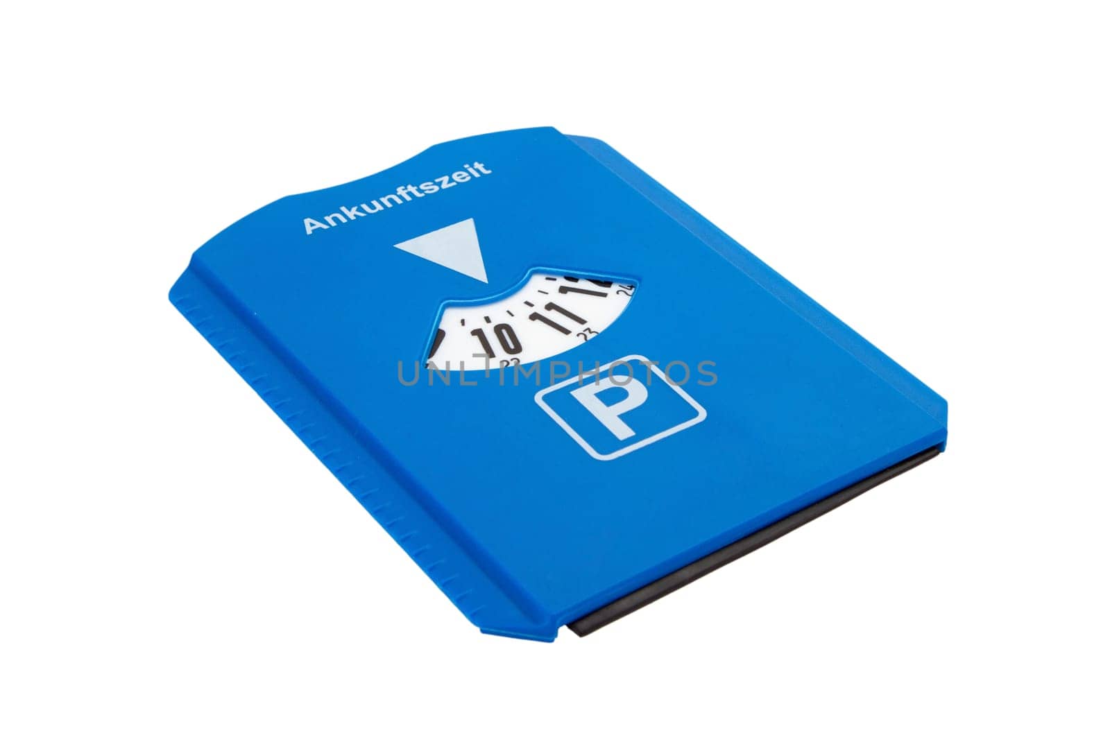 Parking disc cropped on white background