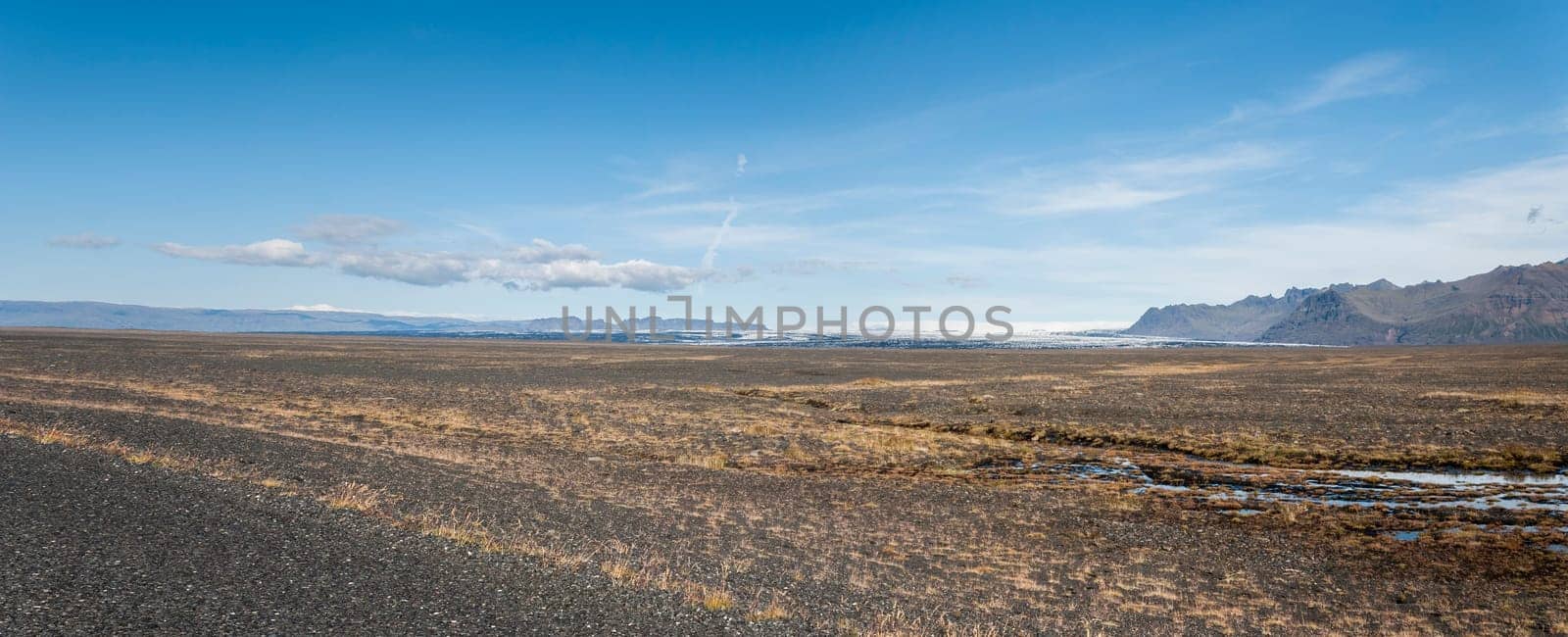 overview in the desert of stones in Iceland