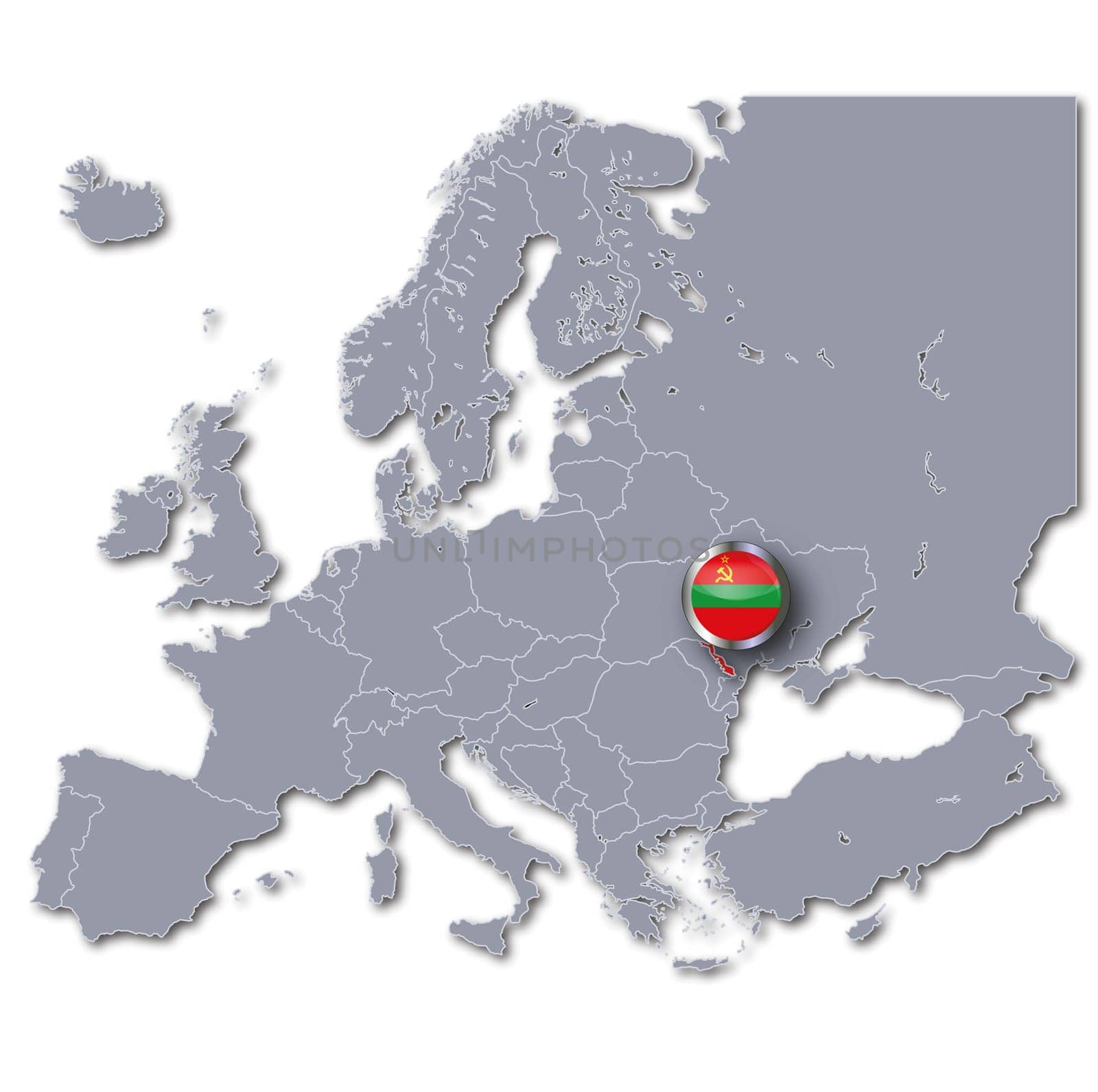 Map of Europe with Transnistria