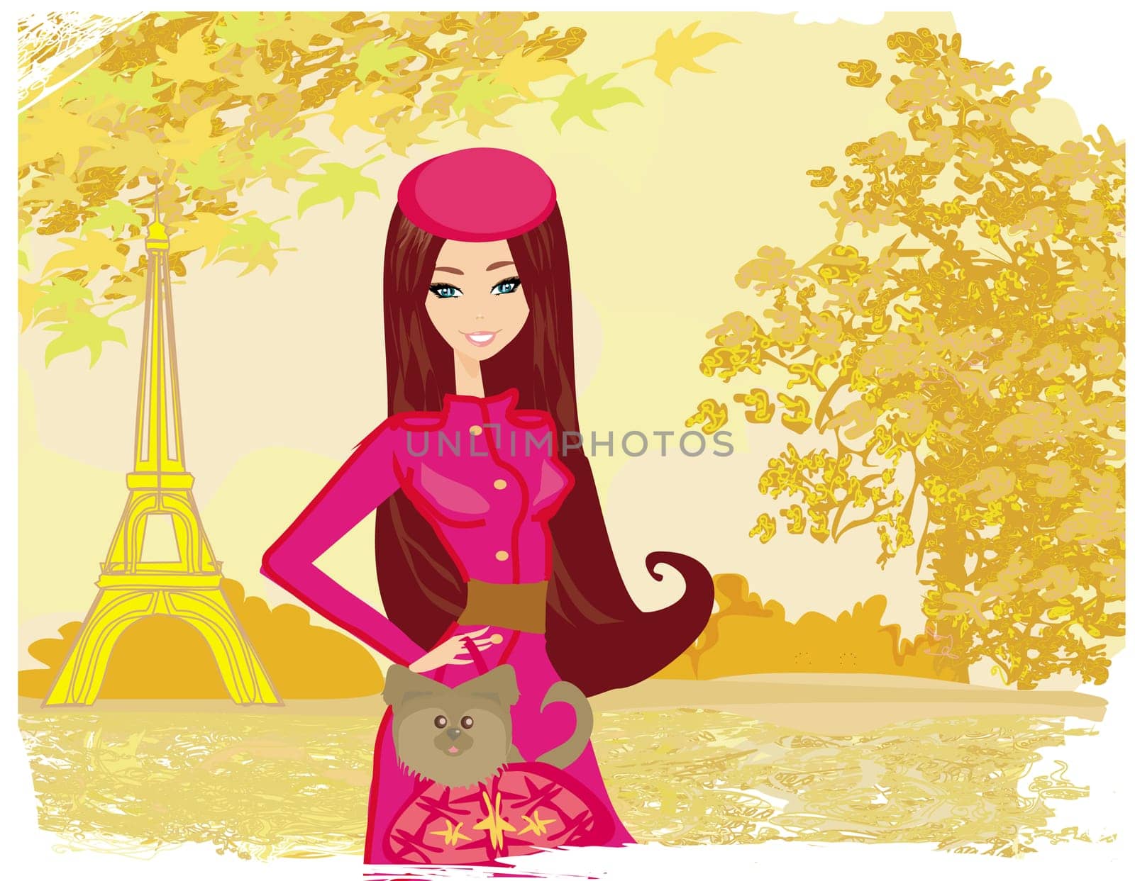 paris in the autumn, beautiful women Shopping