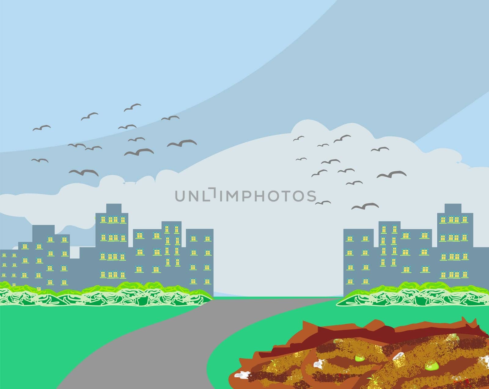 dump on the road to the city