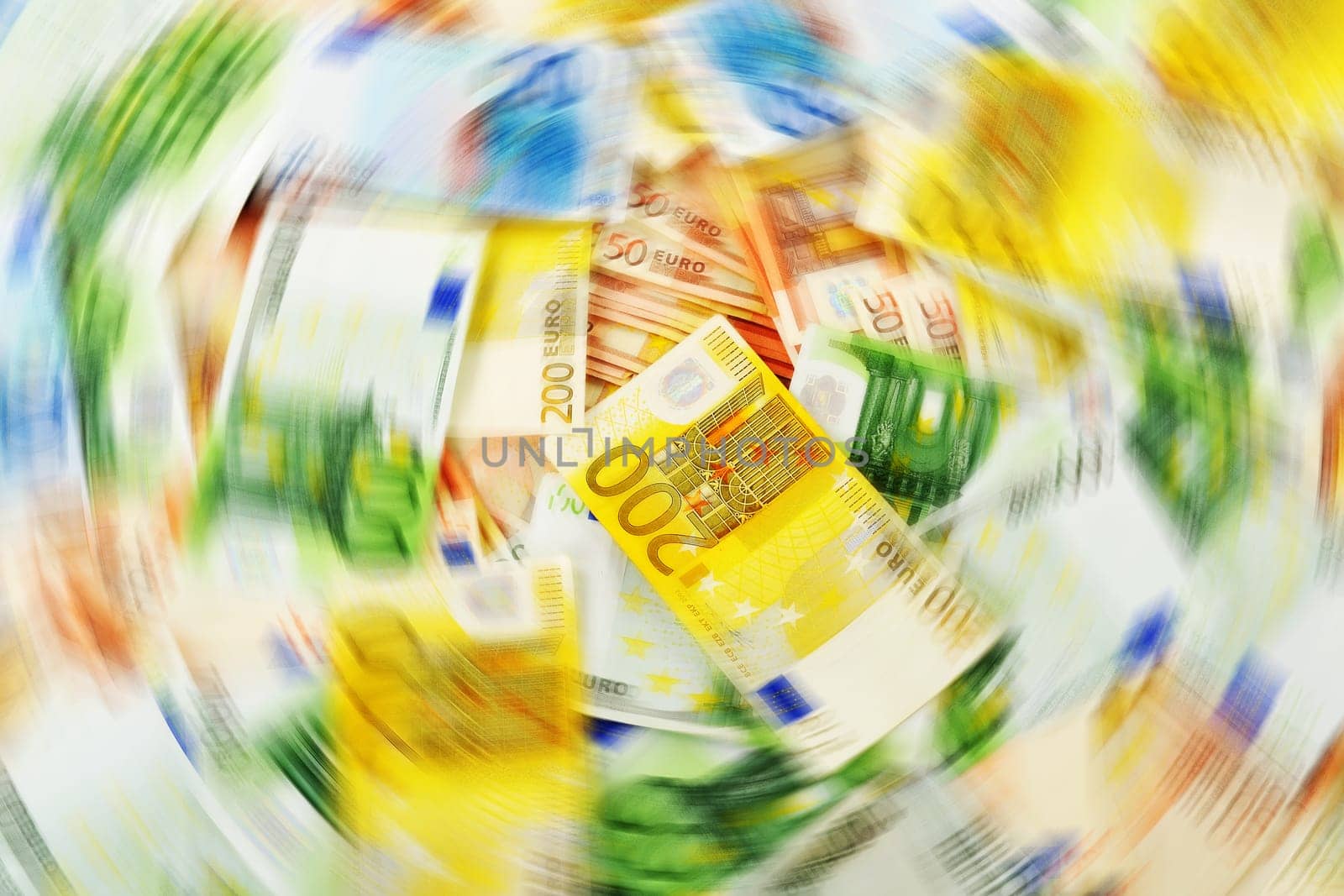 Composition with Euro banknotes. European Union currency