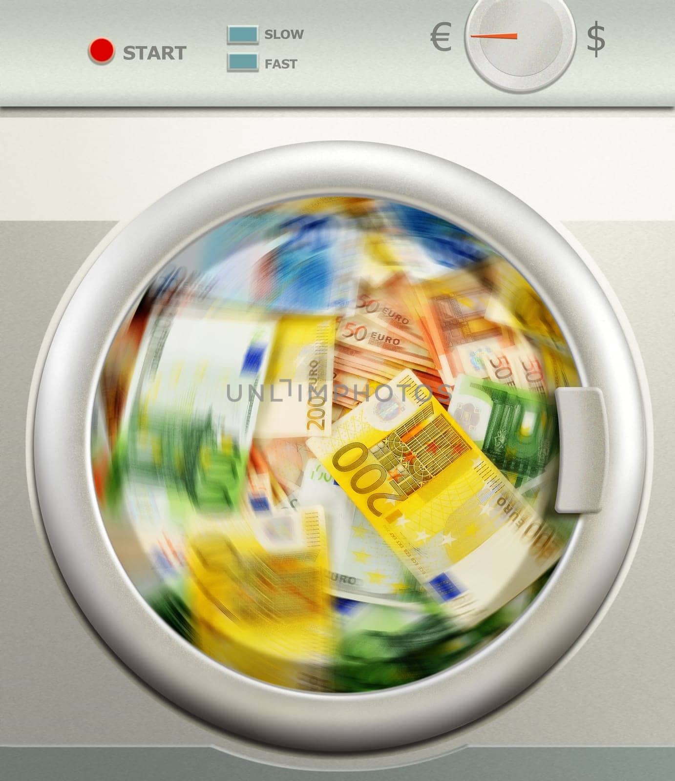 Money laundering. Euro European currency