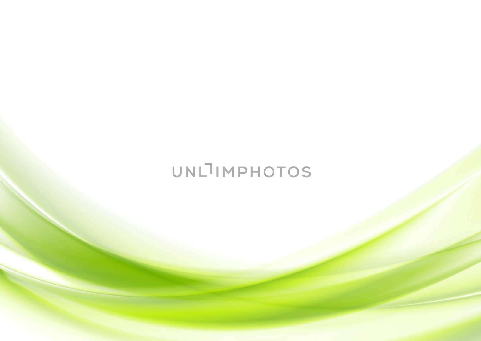Bright green vector waves abstract background