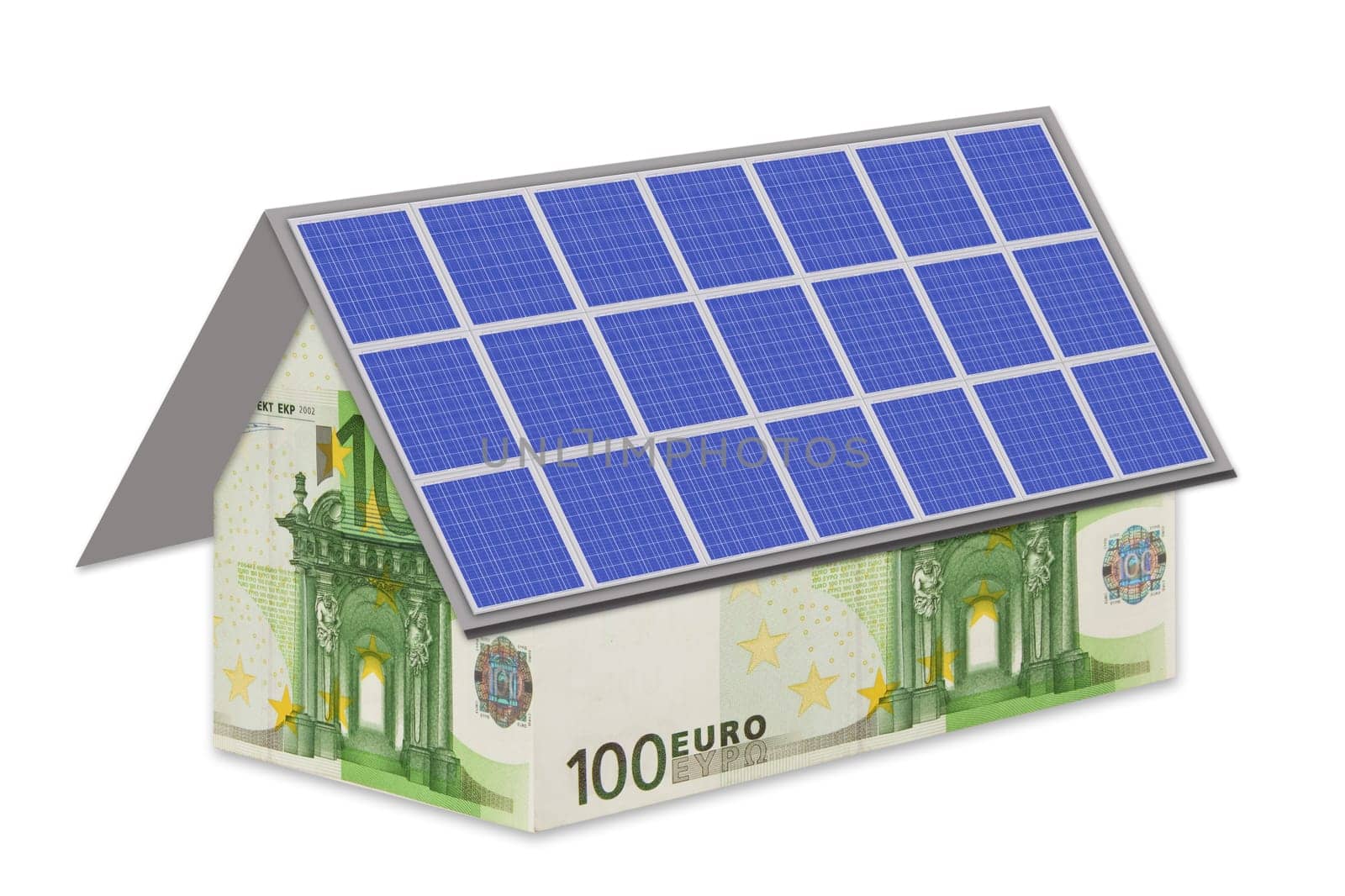 100 Euro house with solar panels