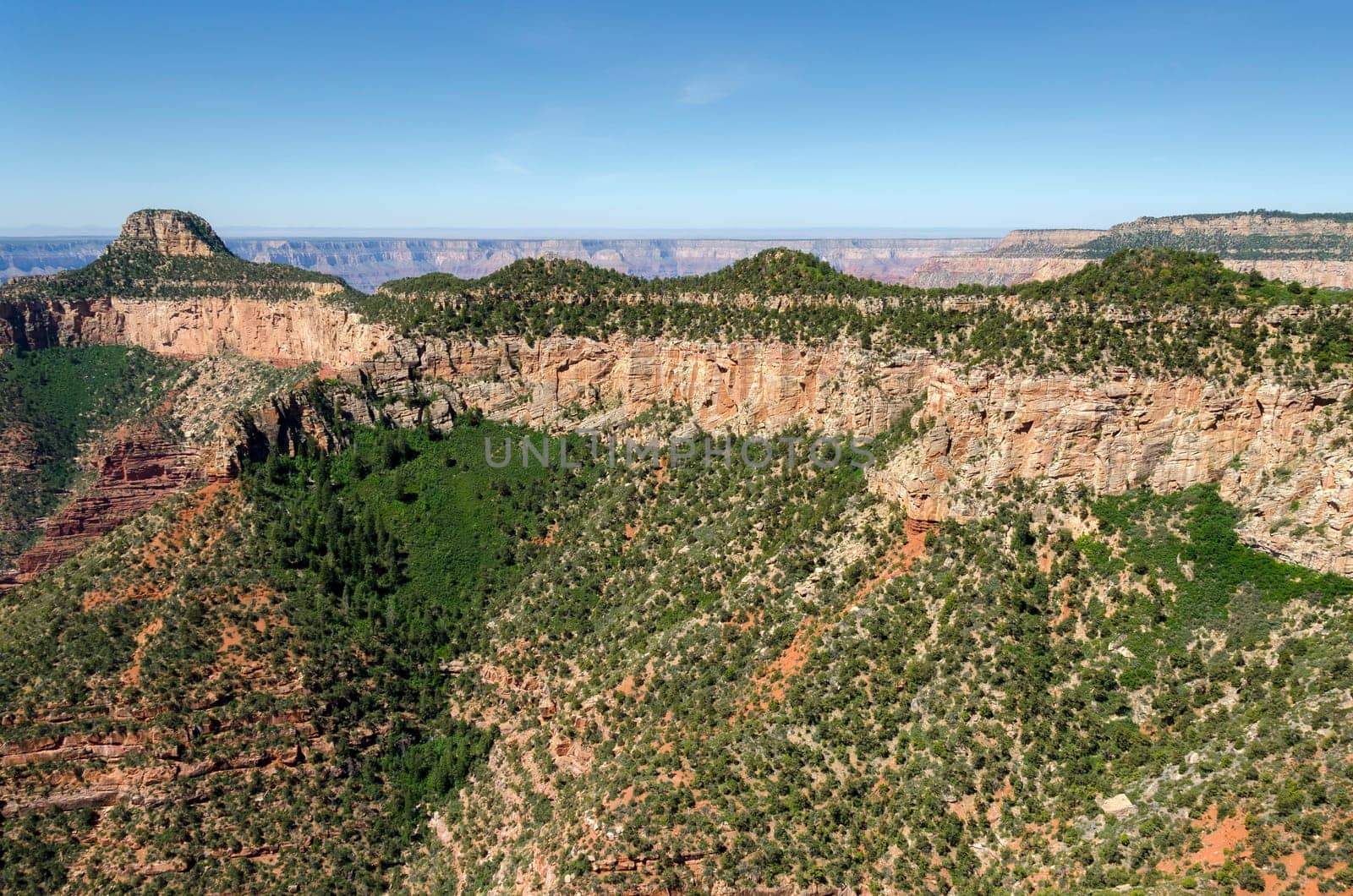 in flight in helicopter over the Grand Canyon