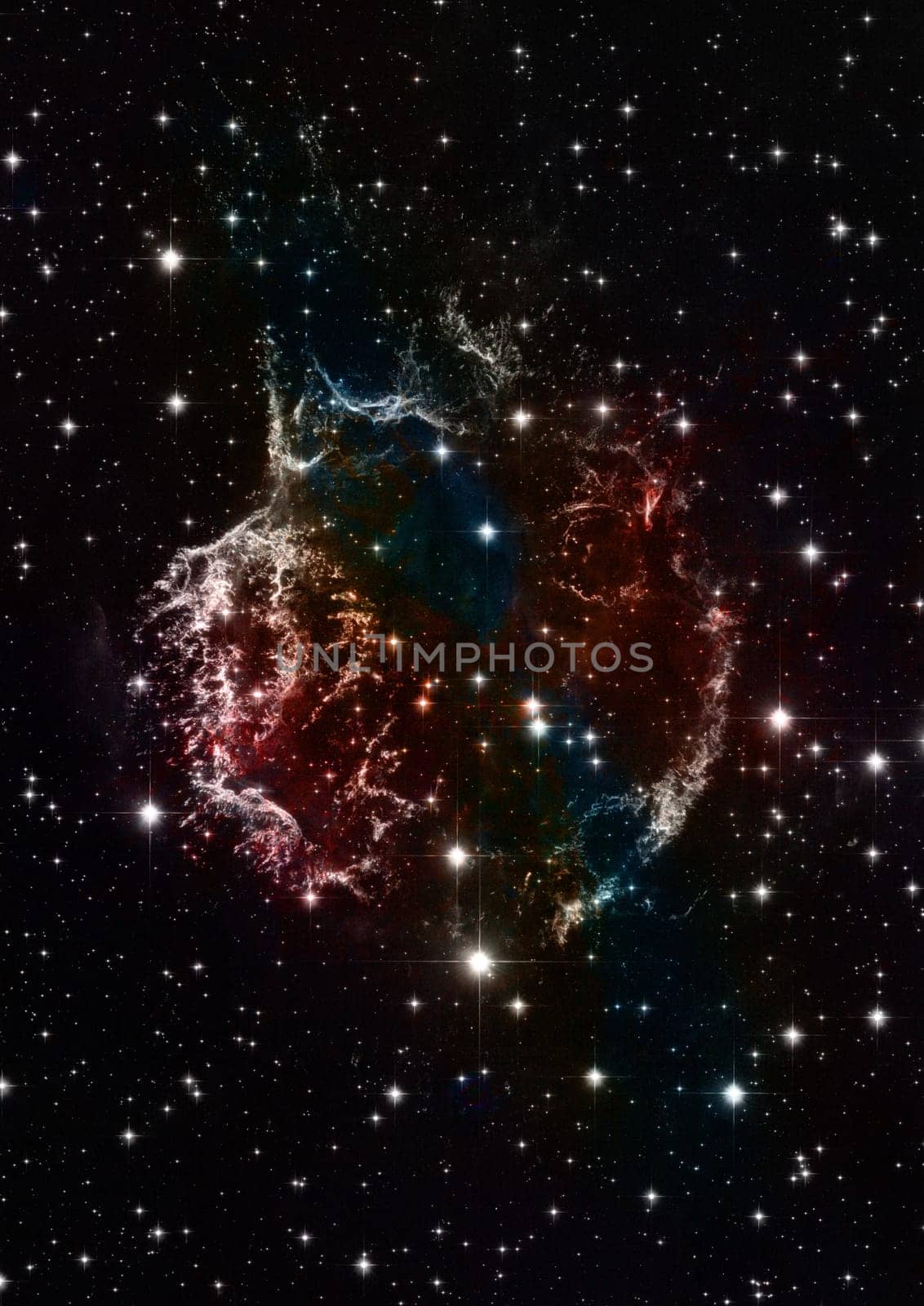 Star field in space and a gas congestion. "Elements of this image furnished by NASA""."