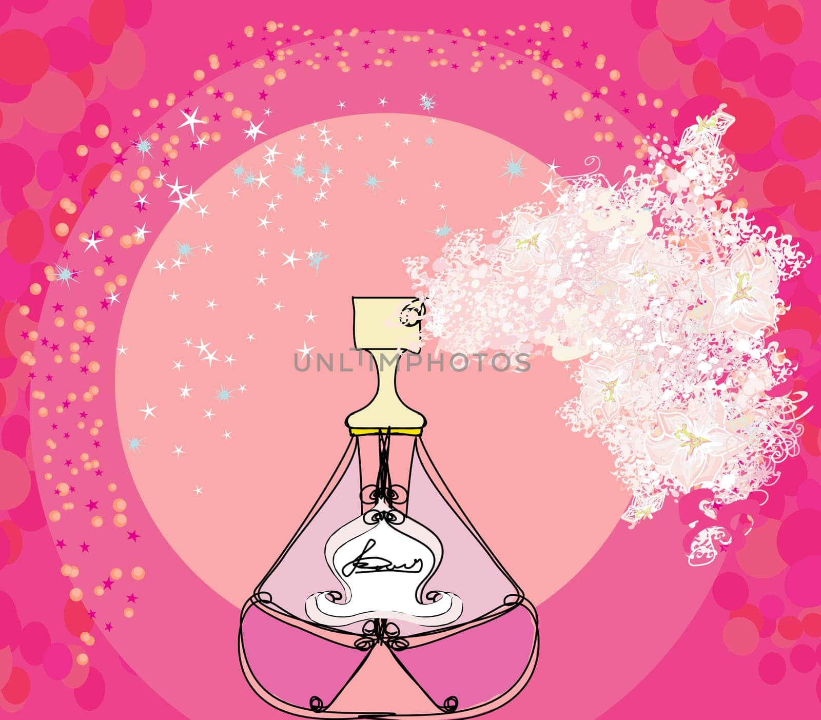 Bottle of perfume with a floral aroma