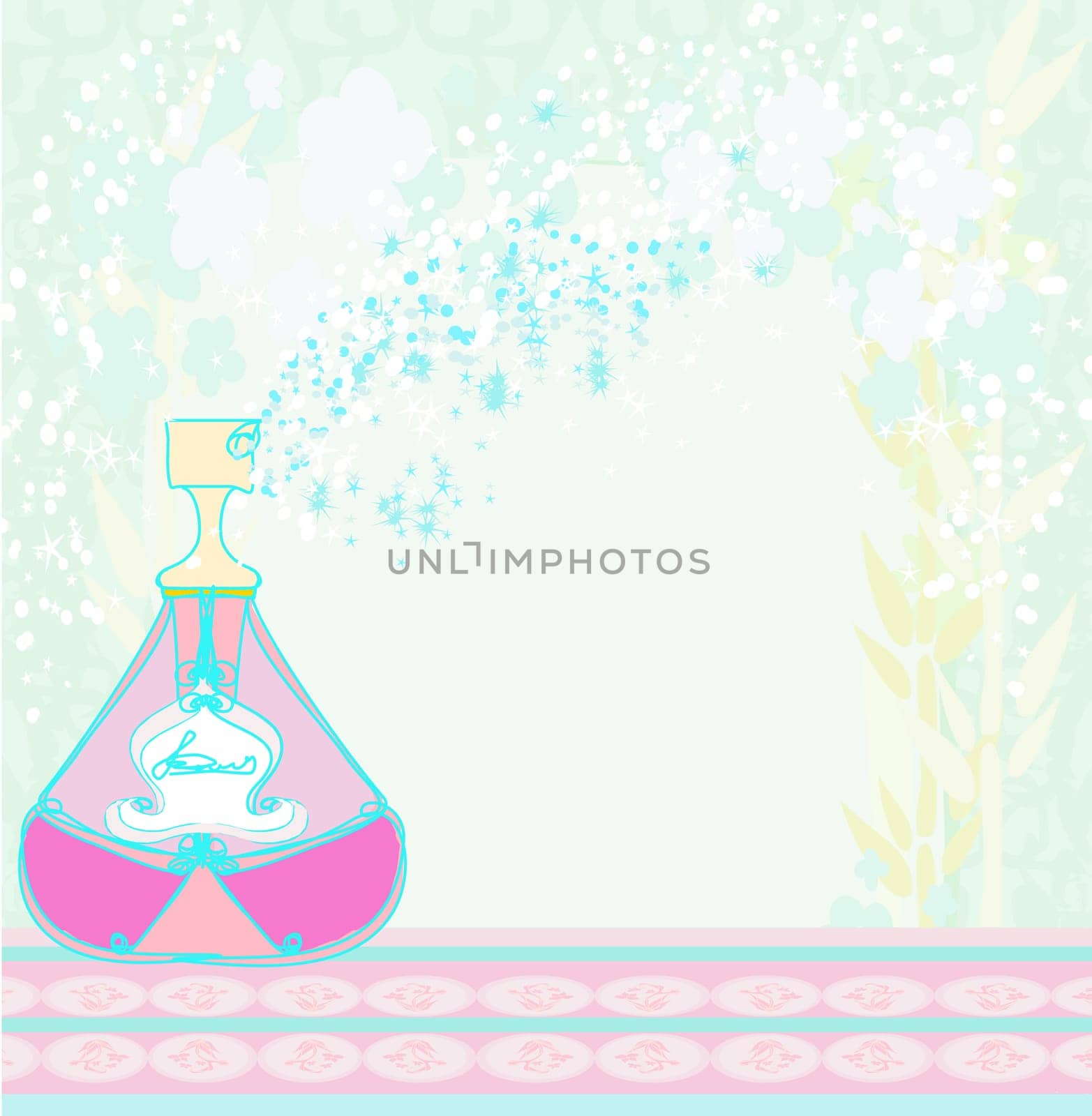 Bottle of perfume with a floral aroma
