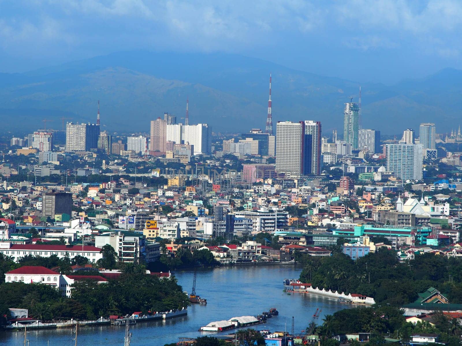 view of a river in the middle of an asian city