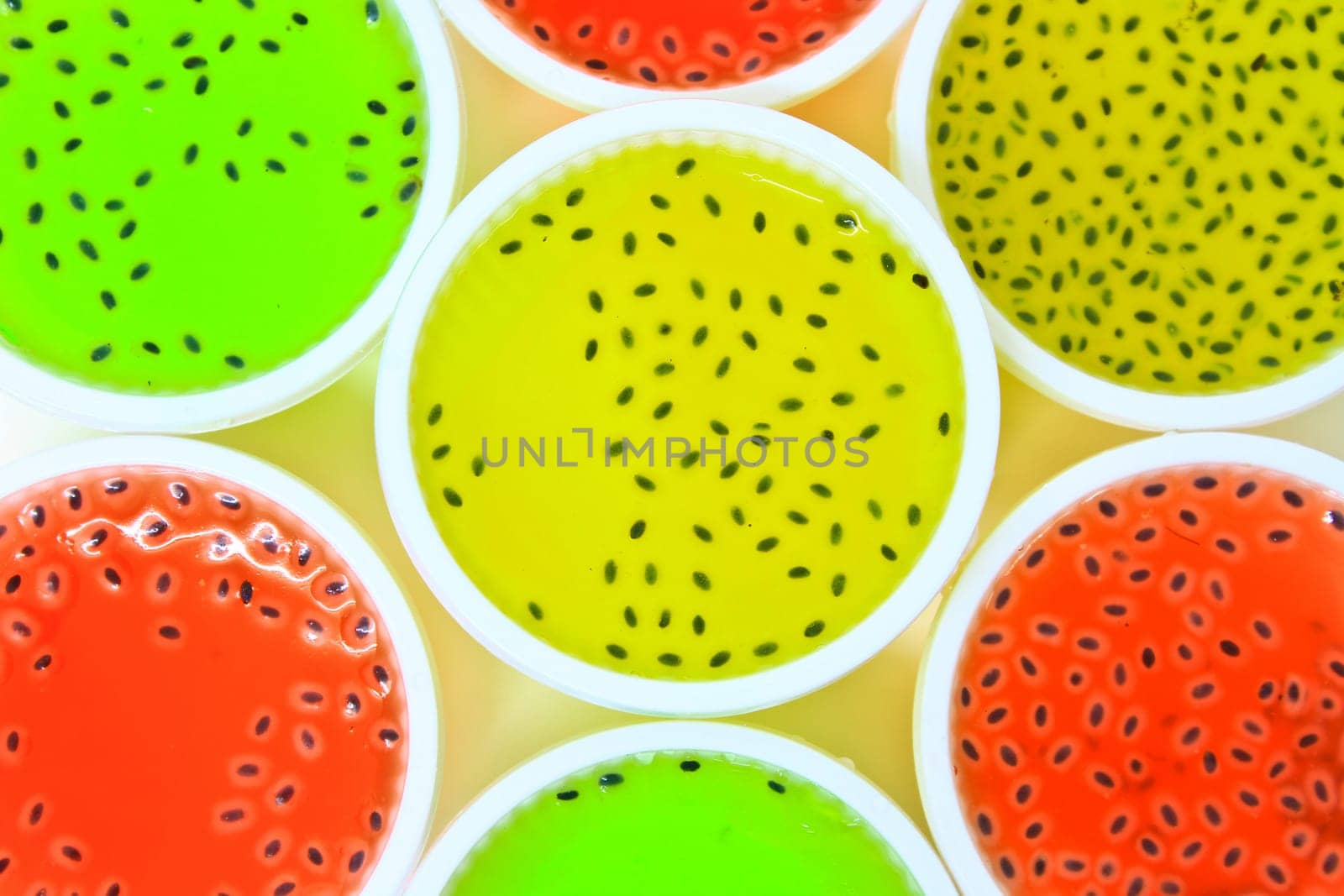 different colors and flavors on a white background