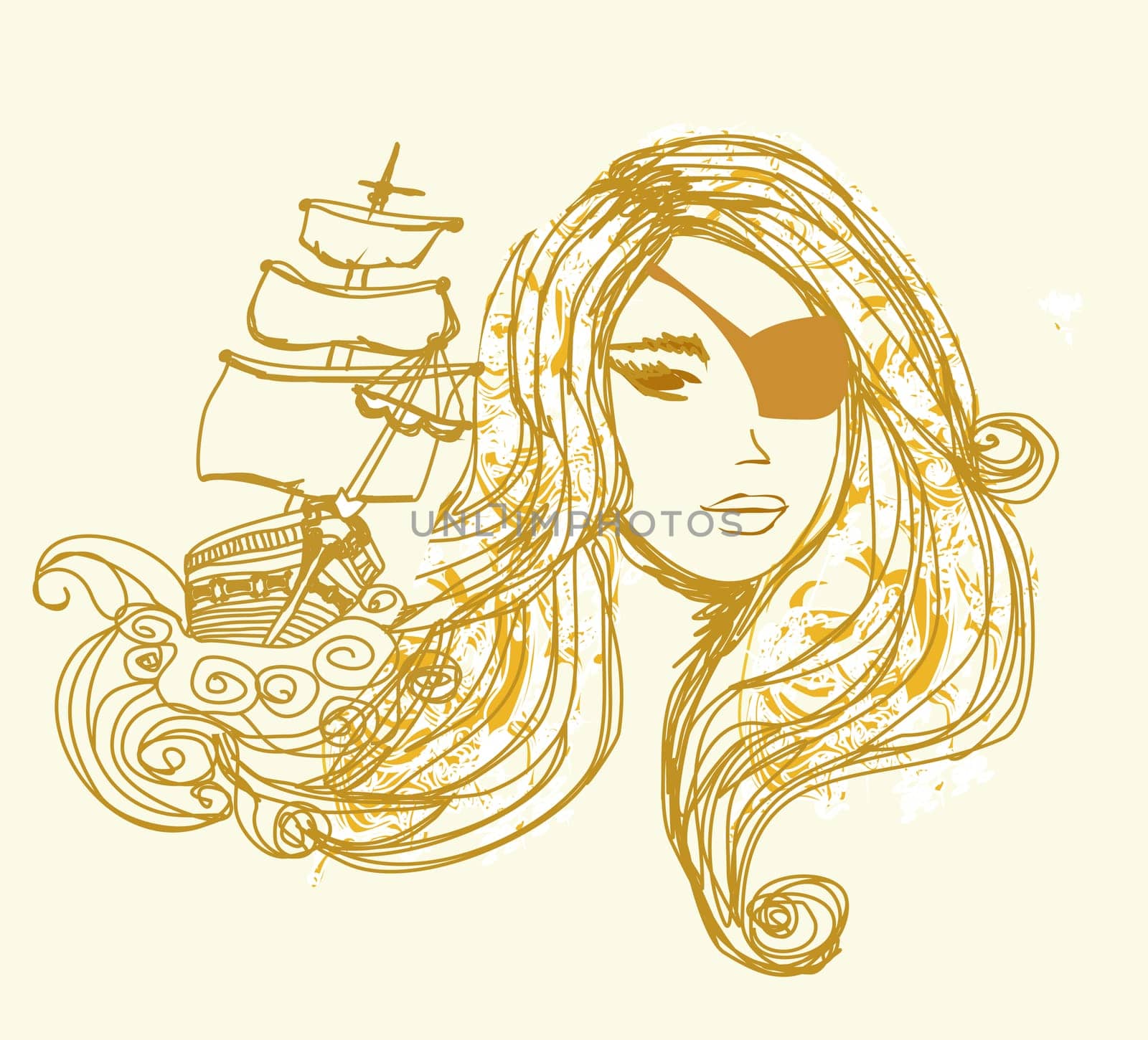 Pirate Girl beautiful abstract portrait
