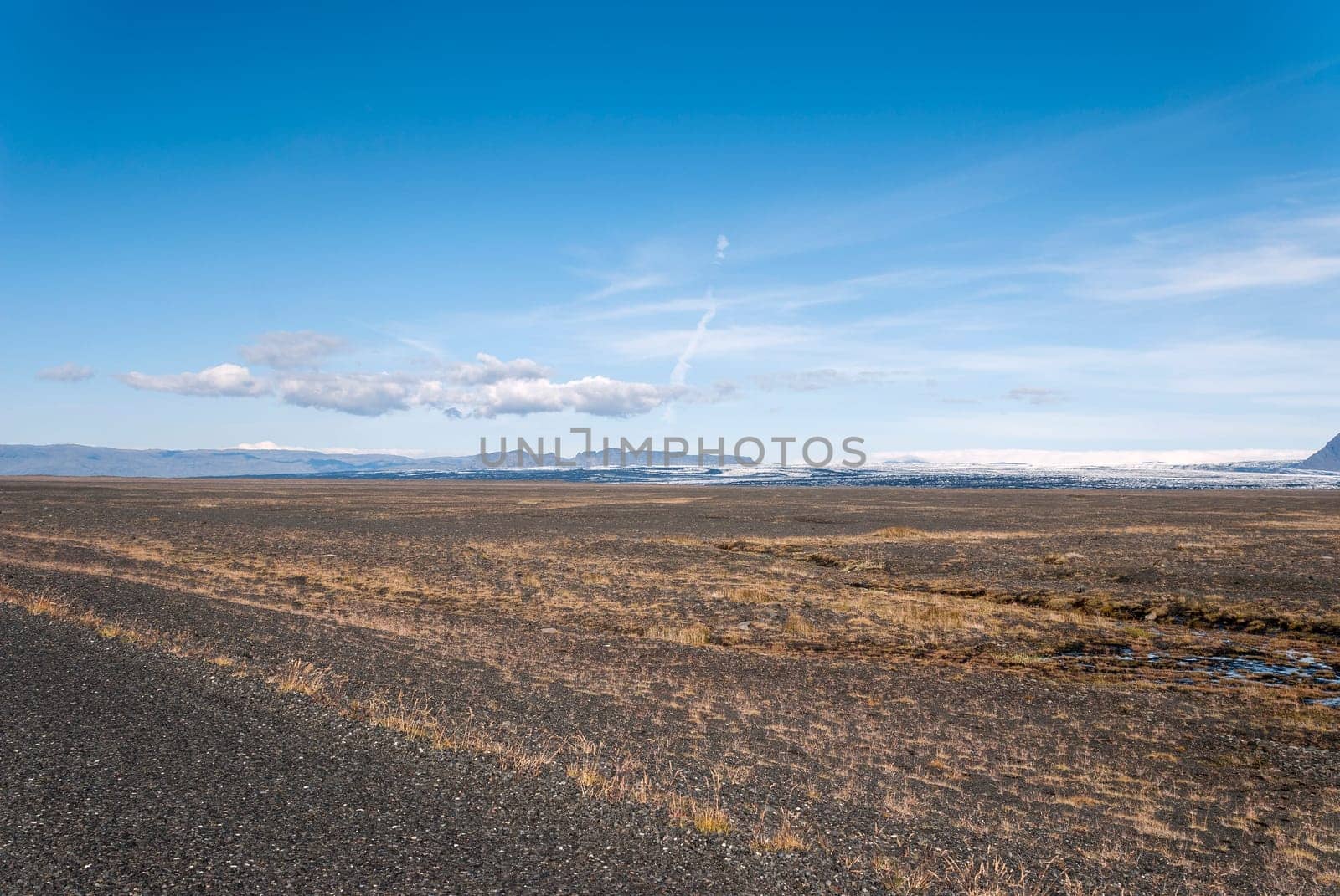 desert of stones in the cold climate of Iceland