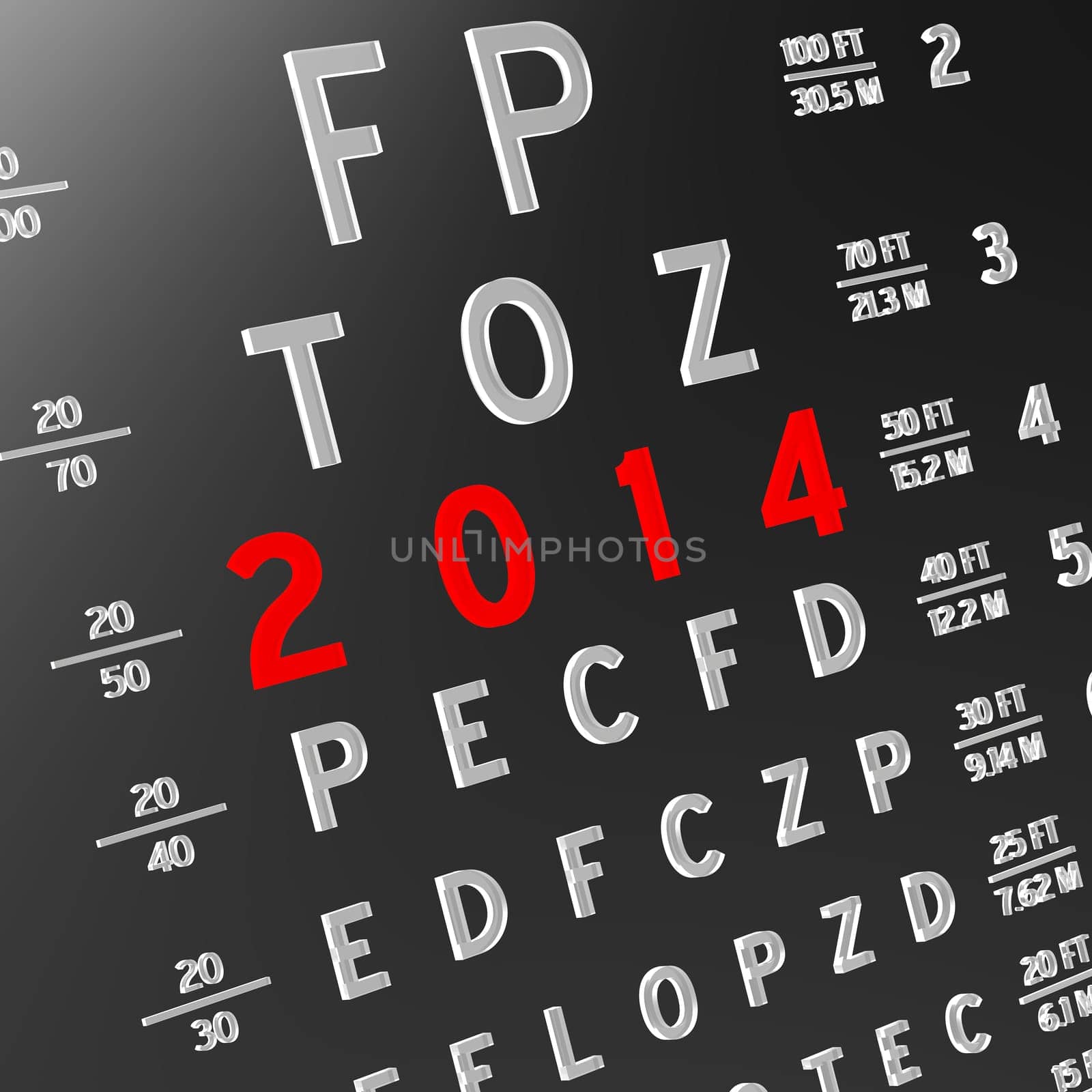 Abstract eye chart background design. New year concept.