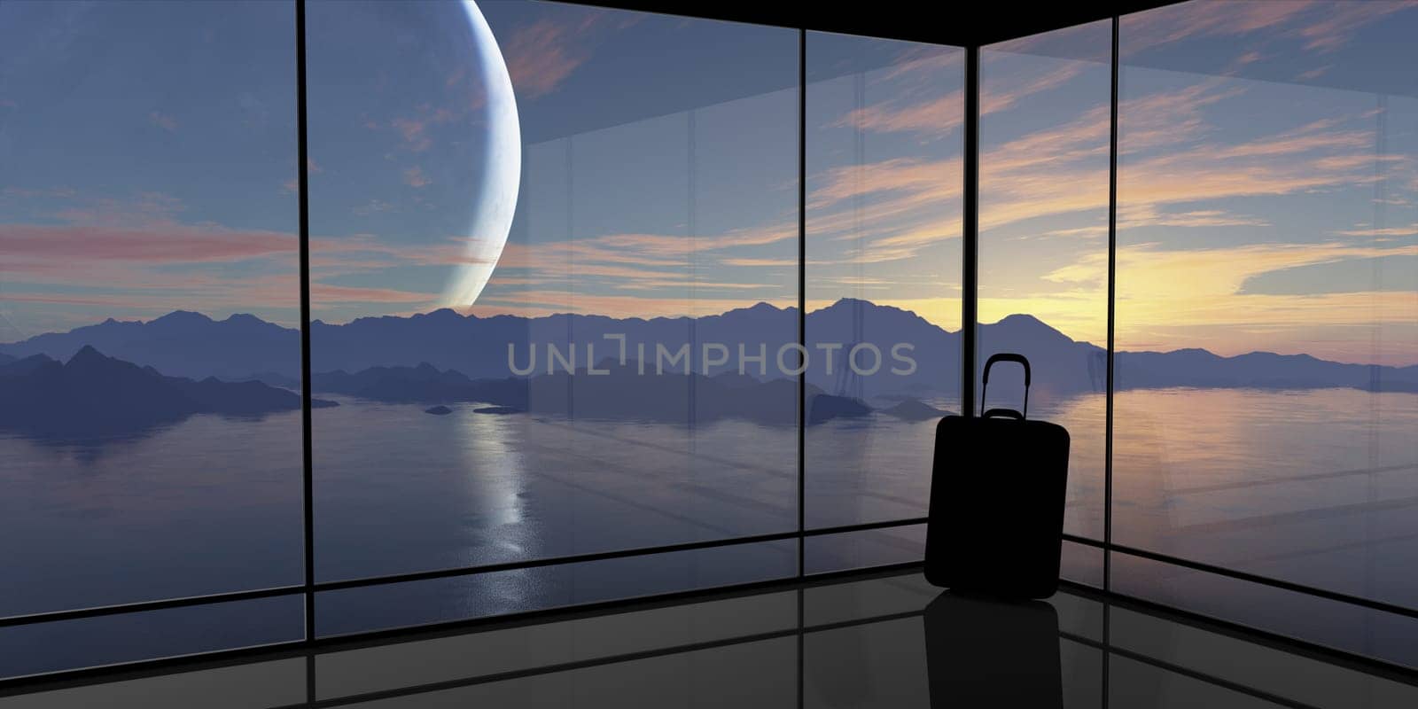 Abstract vision of travel. This graphic is entirely computer-generated and, although photorealistic, it does not feature any elements of other images.