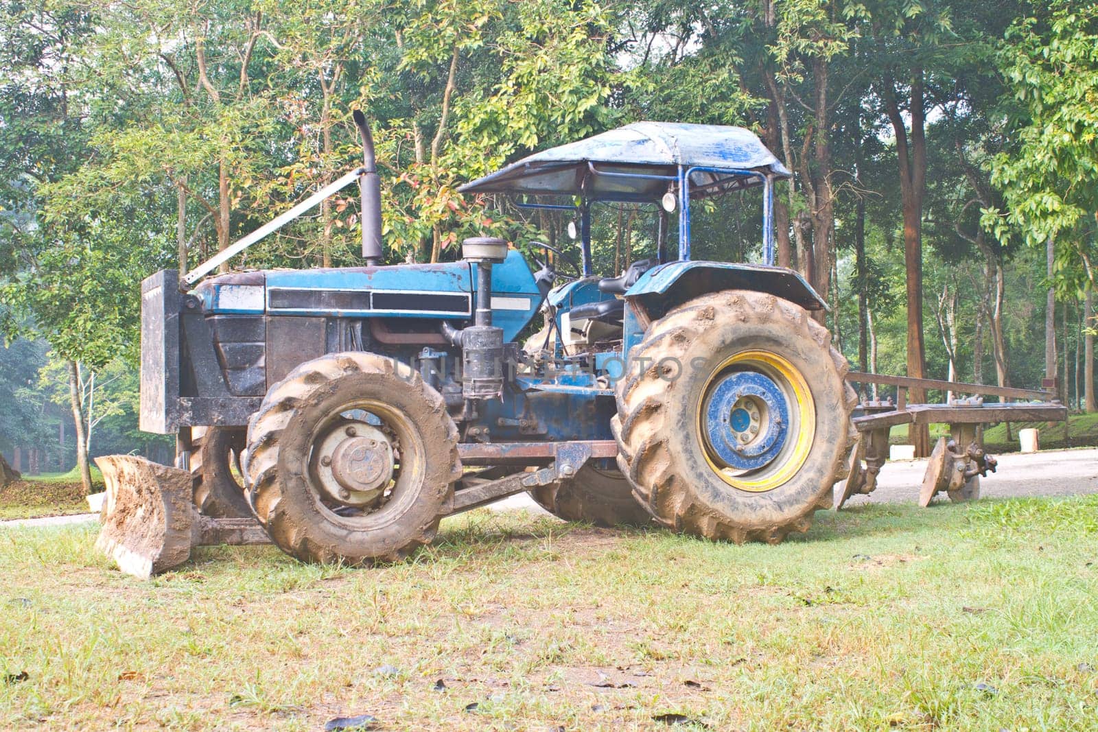 tractor, construction machinery equipment standing in construction site